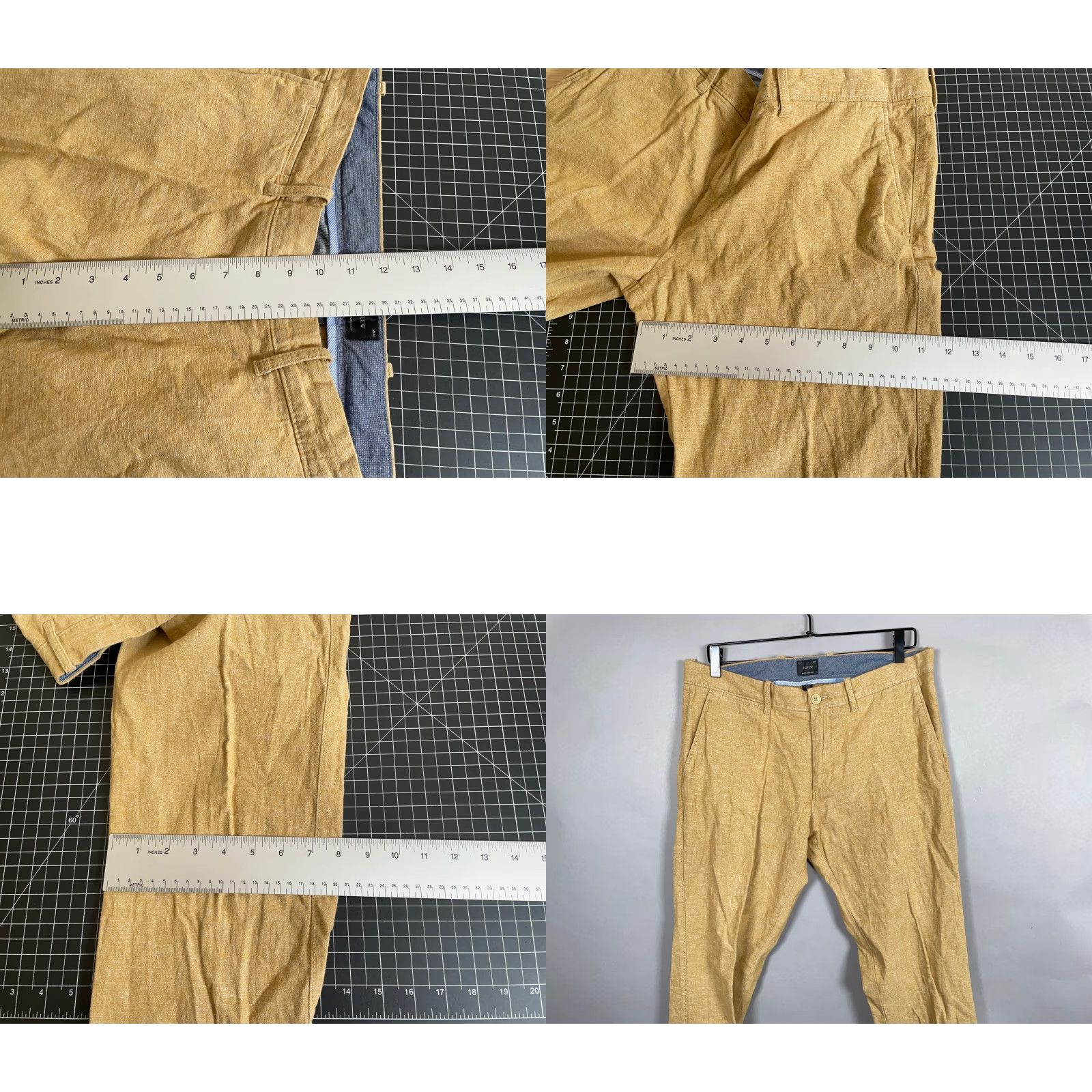 J.Crew VINTAGE J.Crew Pants Men's Slim Fit Chino 33 x 34 Beige Cotton Linen Casual Size US 34 / EU 50 - 8 Thumbnail
