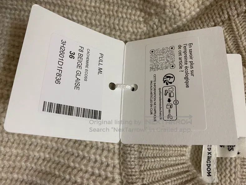 Hermes Hermes Ladies' beige nude cashmere top sweater, round neck Size XS / US 0-2 / IT 36-38 - 4 Thumbnail