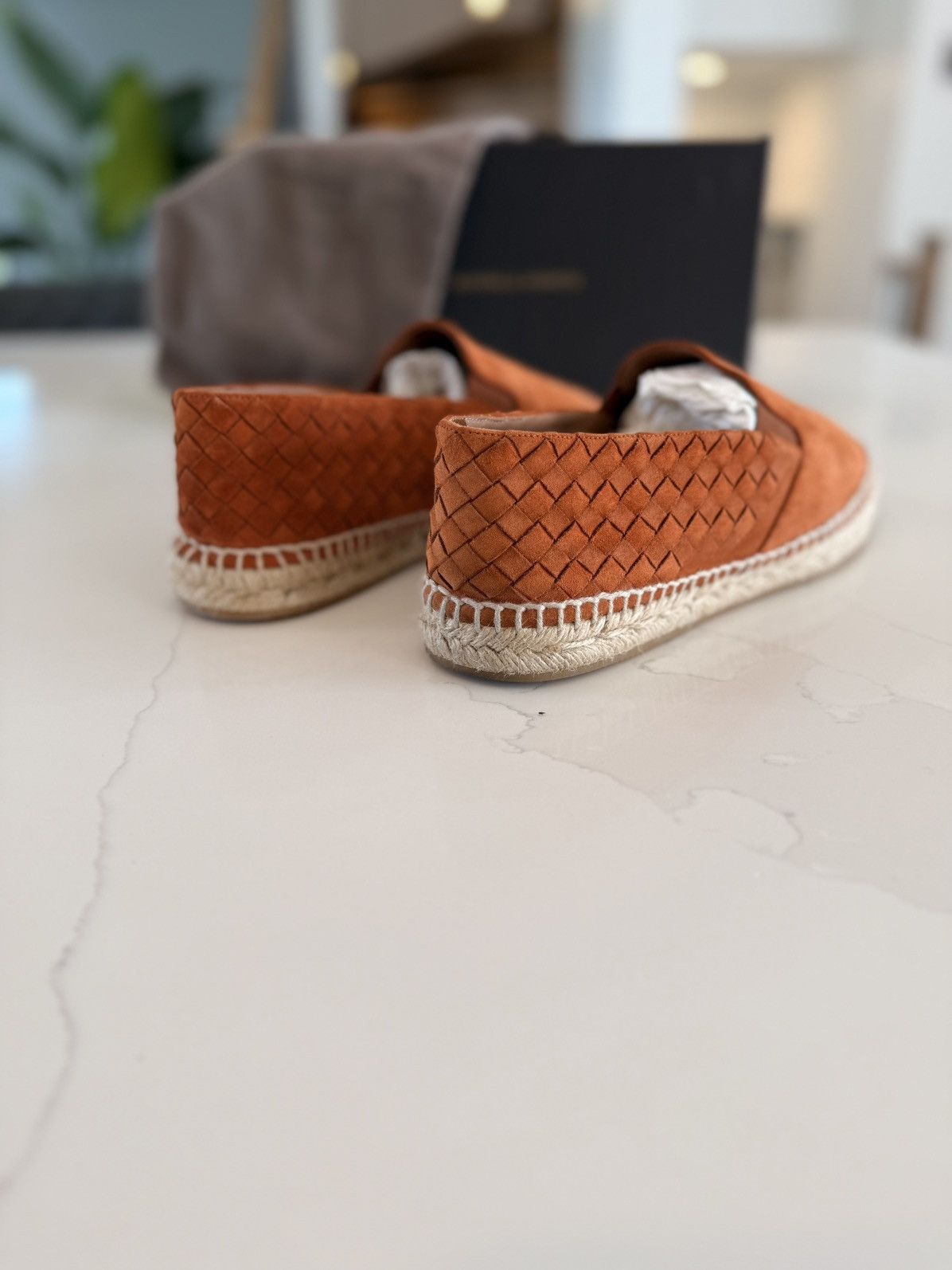 Bottega Veneta $990 Bottega Veneta Intrecciato Terracotta Suede Espadrilles Size US 9 / EU 42 - 3 Thumbnail