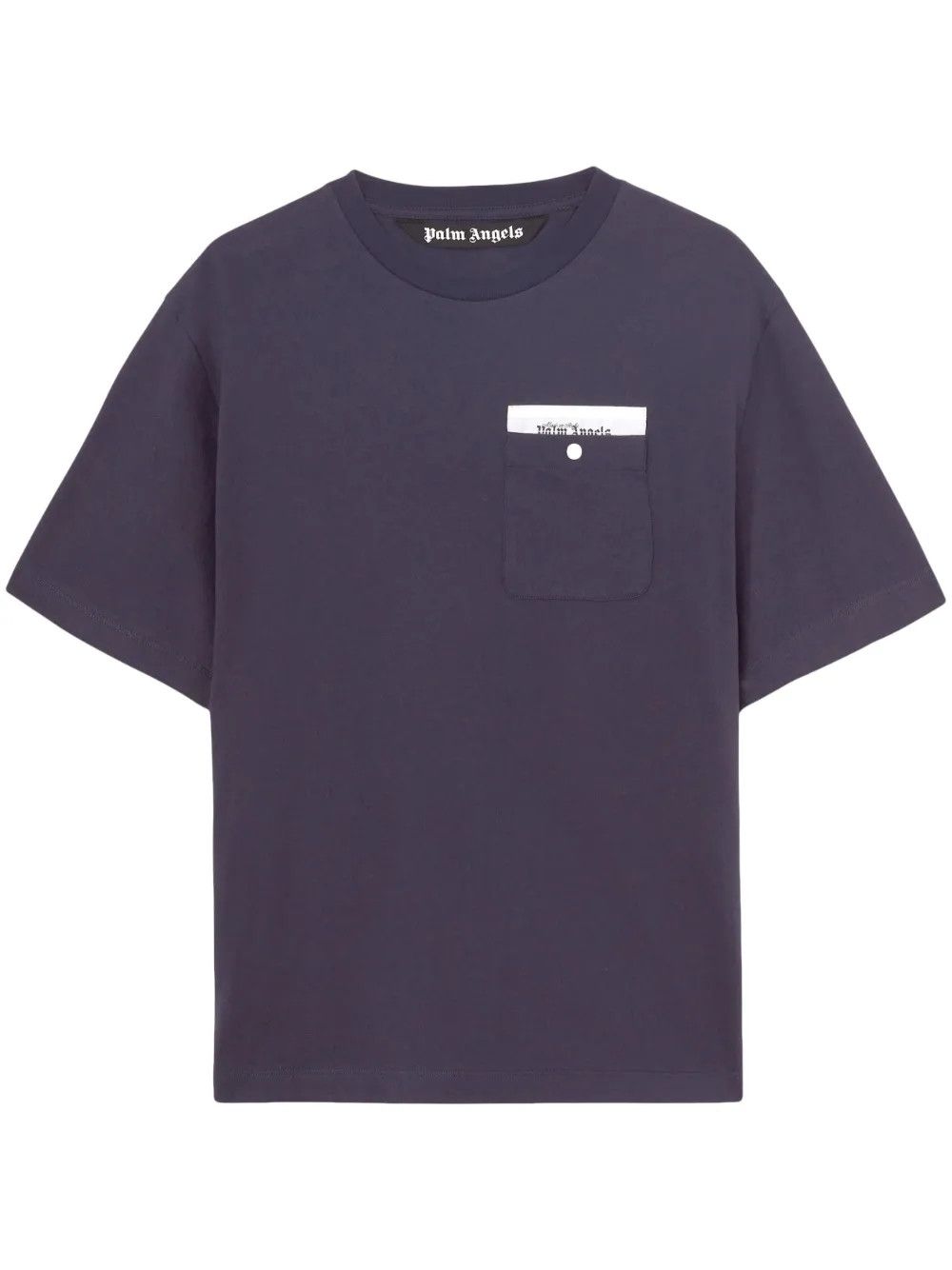 Palm Angels o1y0325 Logo Crewneck T-Shirt in Midnight Blue Size US XL / EU 56 / 4 - 1 Thumbnail