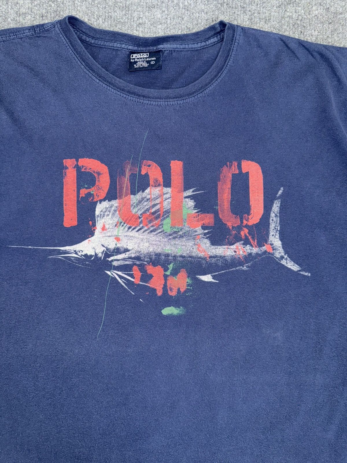 Polo Ralph Lauren Vintage Polo Ralph Lauren Graphic T-Shirt Marlin Size US L / EU 52-54 / 3 - 2 Thumbnail
