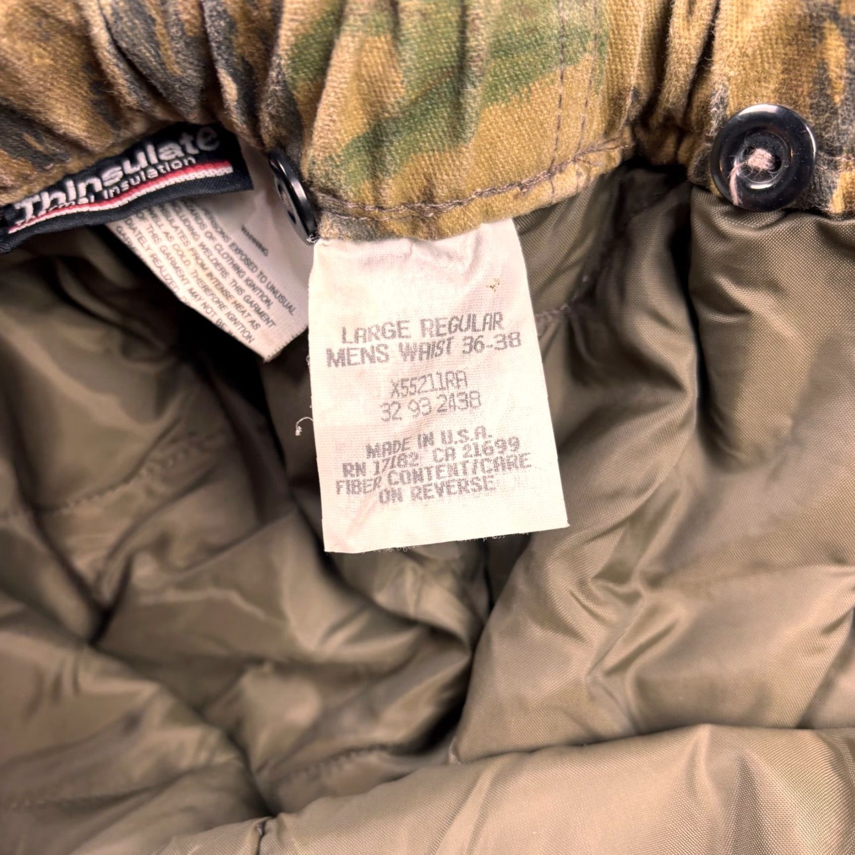 Realtree VINTAGE Hunting Pants Mens L 36-38 Realtree Camo Insulated Gore-Tex 10X Made USA Size US 33 - 5 Thumbnail