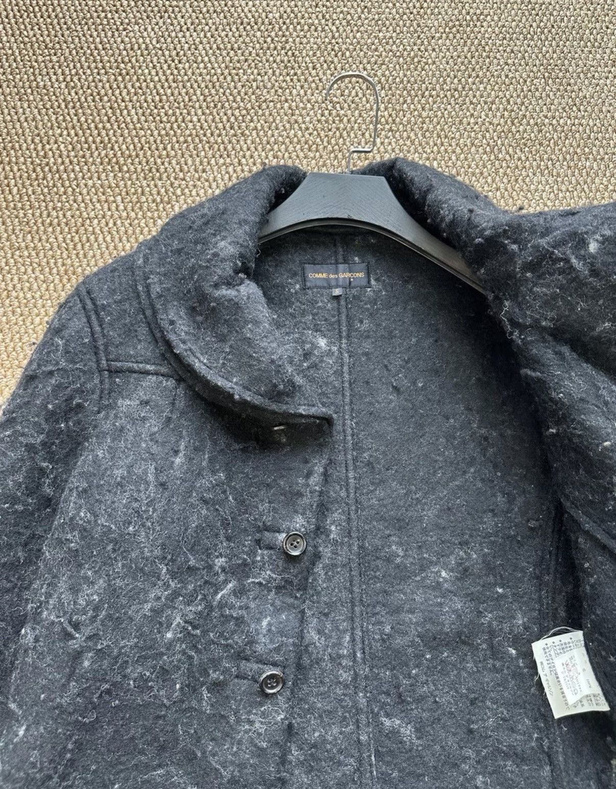 Comme des Garcons Comme des Garçons Dark Grey Distressed Wool Jacket K23 Size US S / EU 44-46 / 1 - 6 Thumbnail
