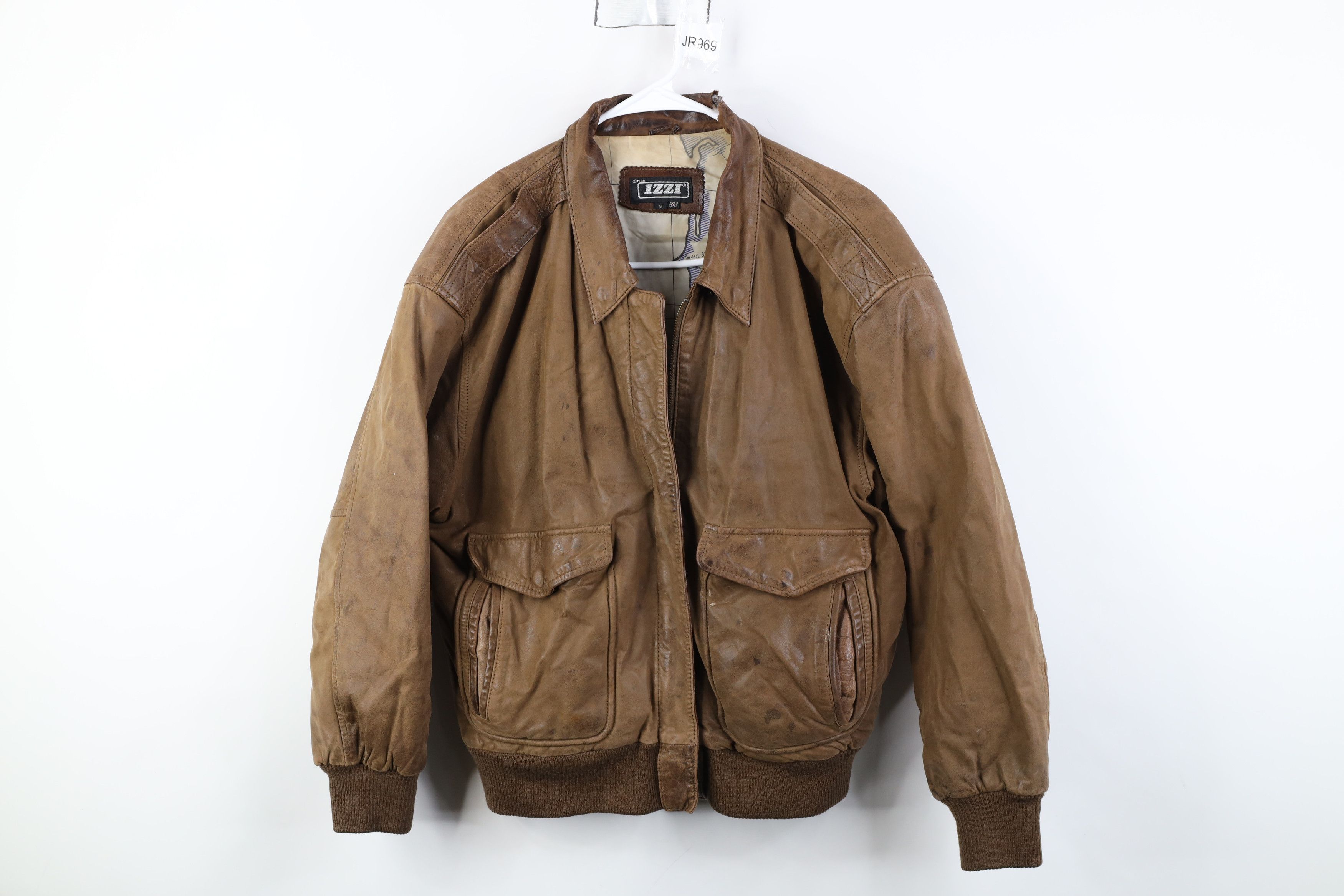 Vintage Vintage 90s Streetwear Leather Flight Bomber Jacket Brown Size M / US 6-8 / IT 42-44 - 1 Thumbnail