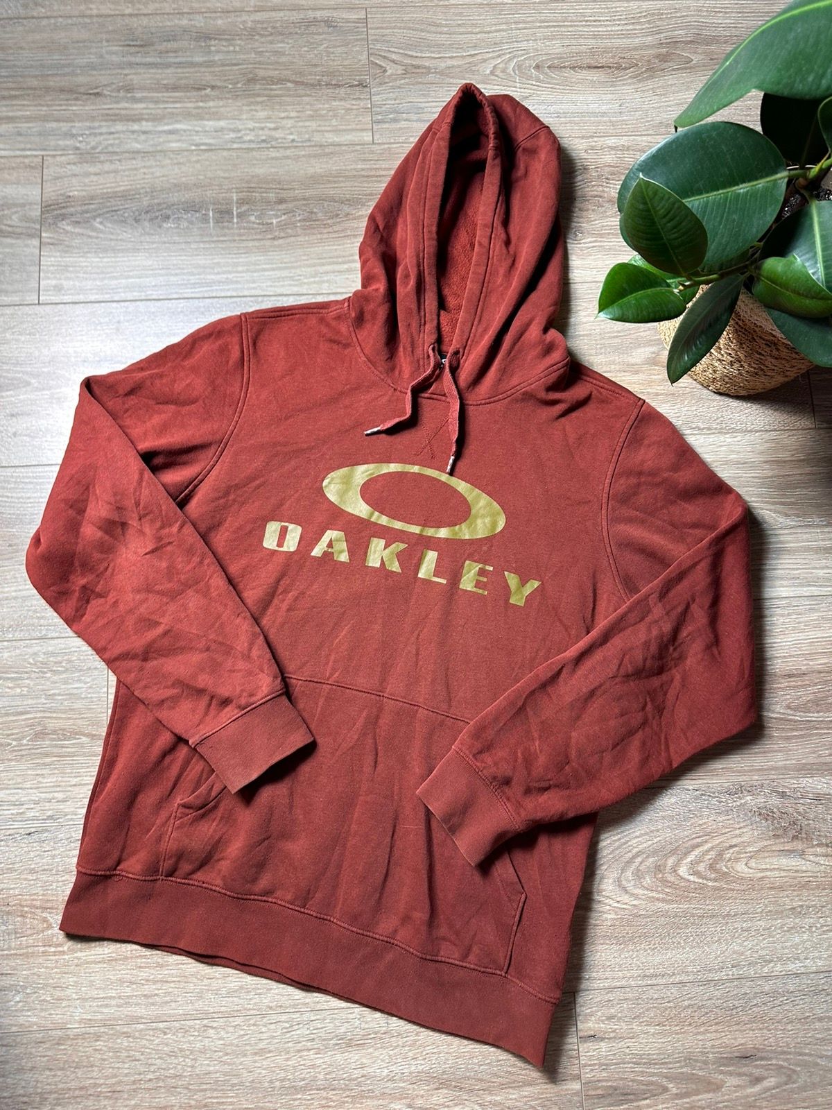 Pre-owned Oakley X Vintage Baggy Hoodie Oakley Graphic Print Gorp Core Style In Red