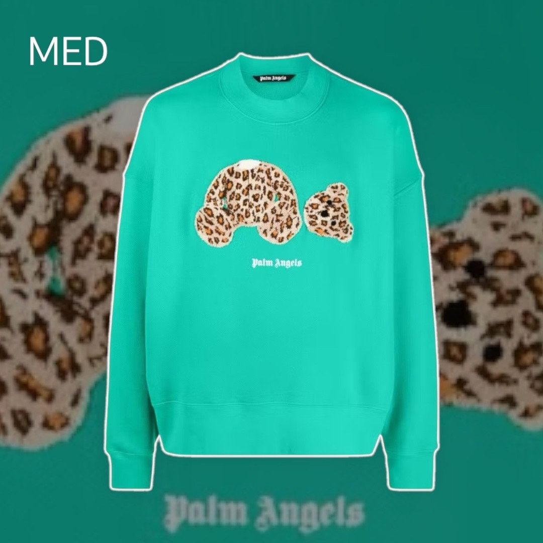 Palm Angels •NEW• Palm Angels Leopard Kill The Bear Green Crew • Medium Size M / US 6-8 / IT 42-44 - 1 Thumbnail