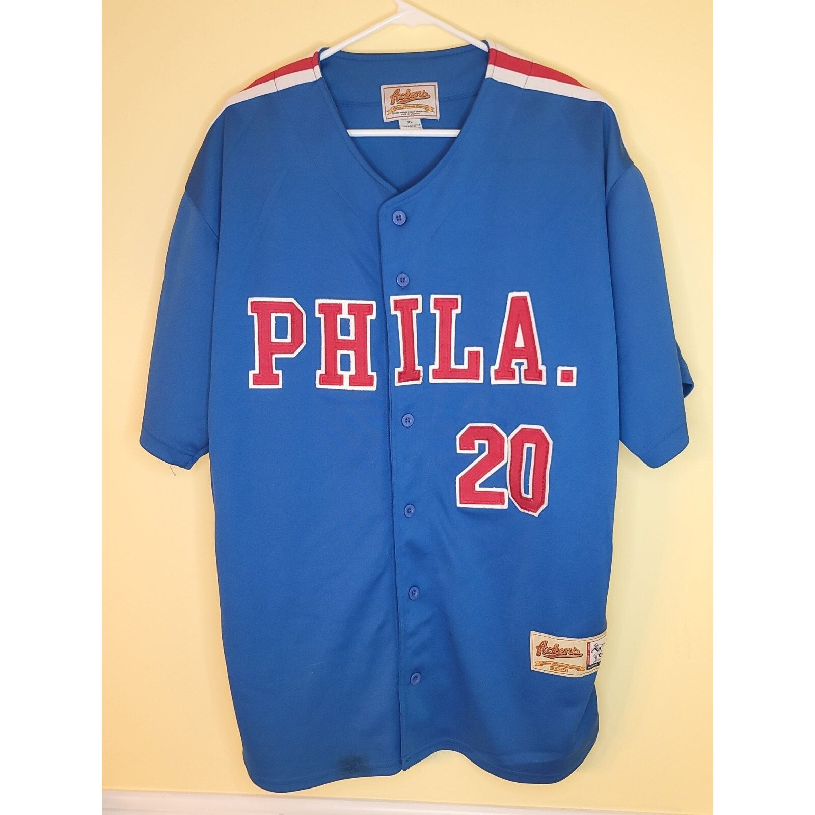 MLB PHILA. Size XL #20 Ackers JERSEY Philadelphia Phillies Size US XL / EU 56 / 4 - 1 Thumbnail