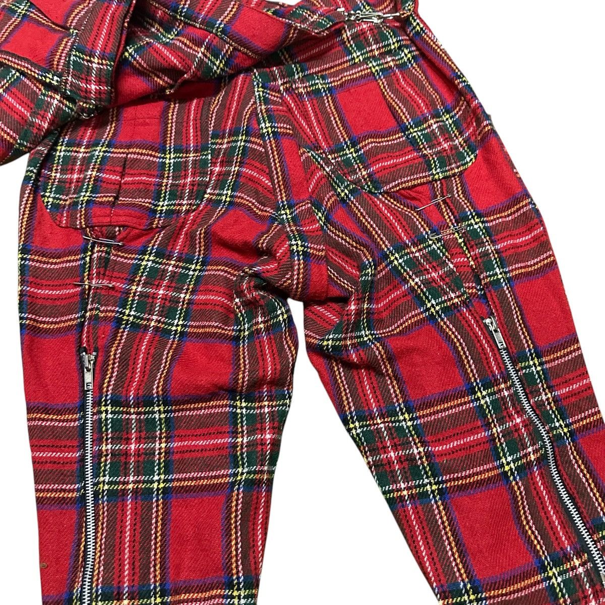 Seditionaries Sedittionaries punk red tartan bondage pants / made england Size US 33 - 6 Thumbnail
