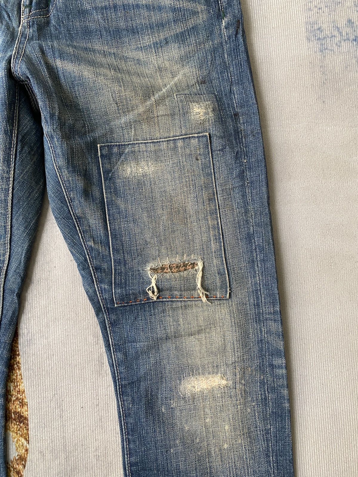 Japanese Brand Lime Inc Japan Usn Marine Patchwork Distressed Design Denim Size US 30 / EU 46 - 9 Thumbnail