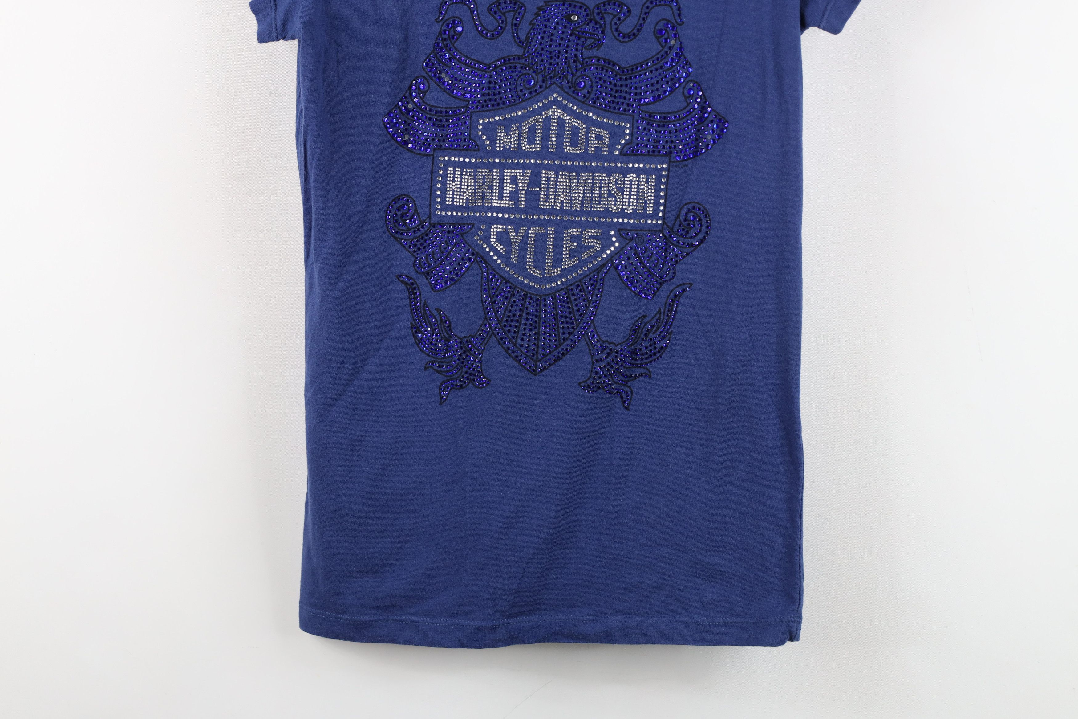 Harley Davidson Vintage Y2K Harley Davidson Sequined Eagle T-Shirt Blue Size M / US 6-8 / IT 42-44 - 3 Thumbnail