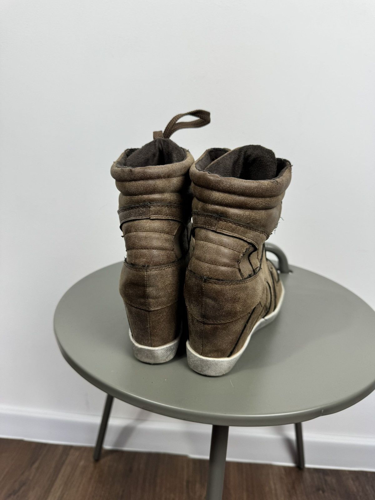 Other Suede High Top Wedge Sneakers Hidden Heel Shoes Women 41 Size US 9.5 / IT 39.5 - 12 Thumbnail