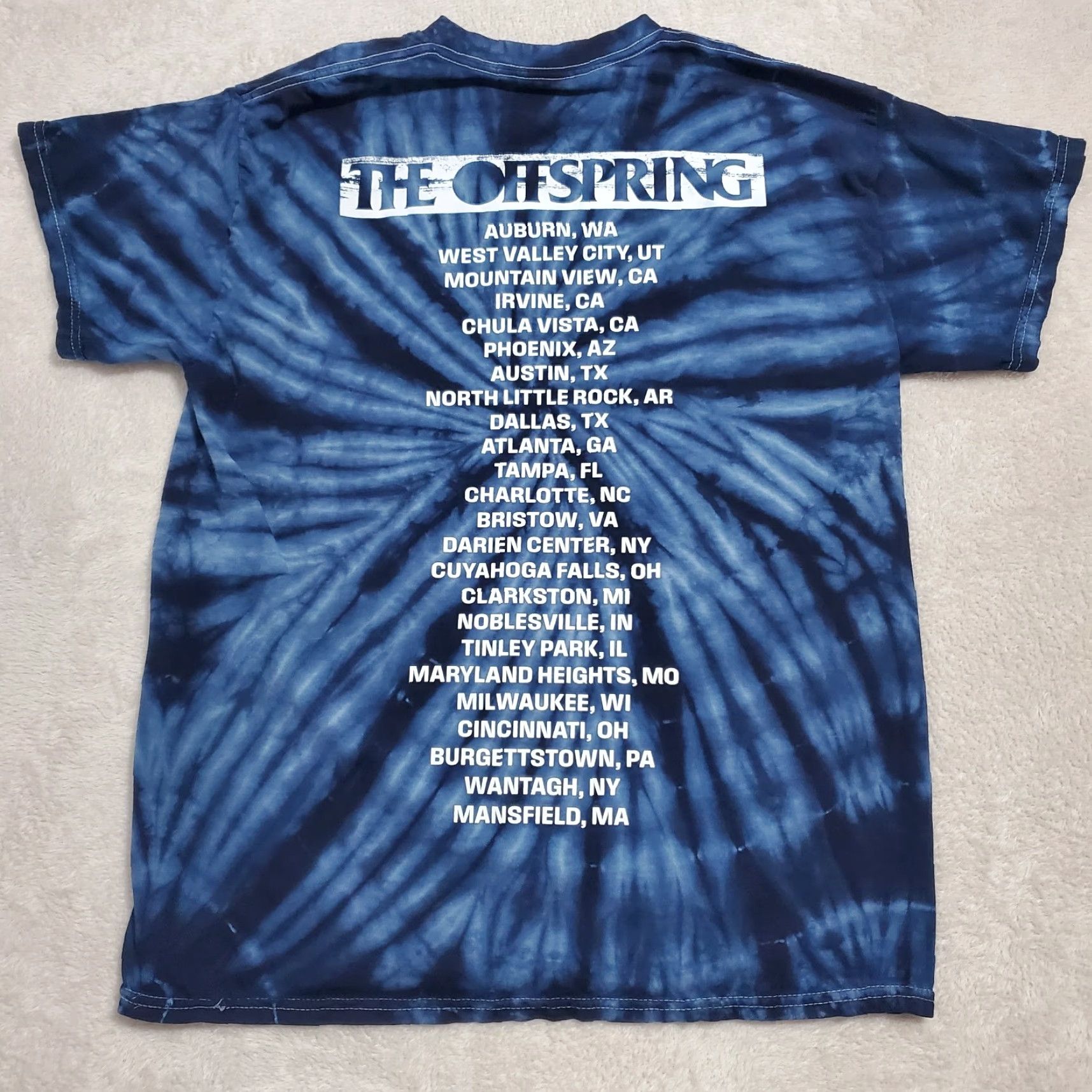Vintage VINTAGE OFFSPRING Shirt Men L Blue Tie Dye Let The Bad Times Roll 2023 Concert Tour Graphic Back Listing 20" Pit to Pit 27" Shoulder to Hem Mens Size US L / EU 52-54 / 3 - 2 Thumbnail