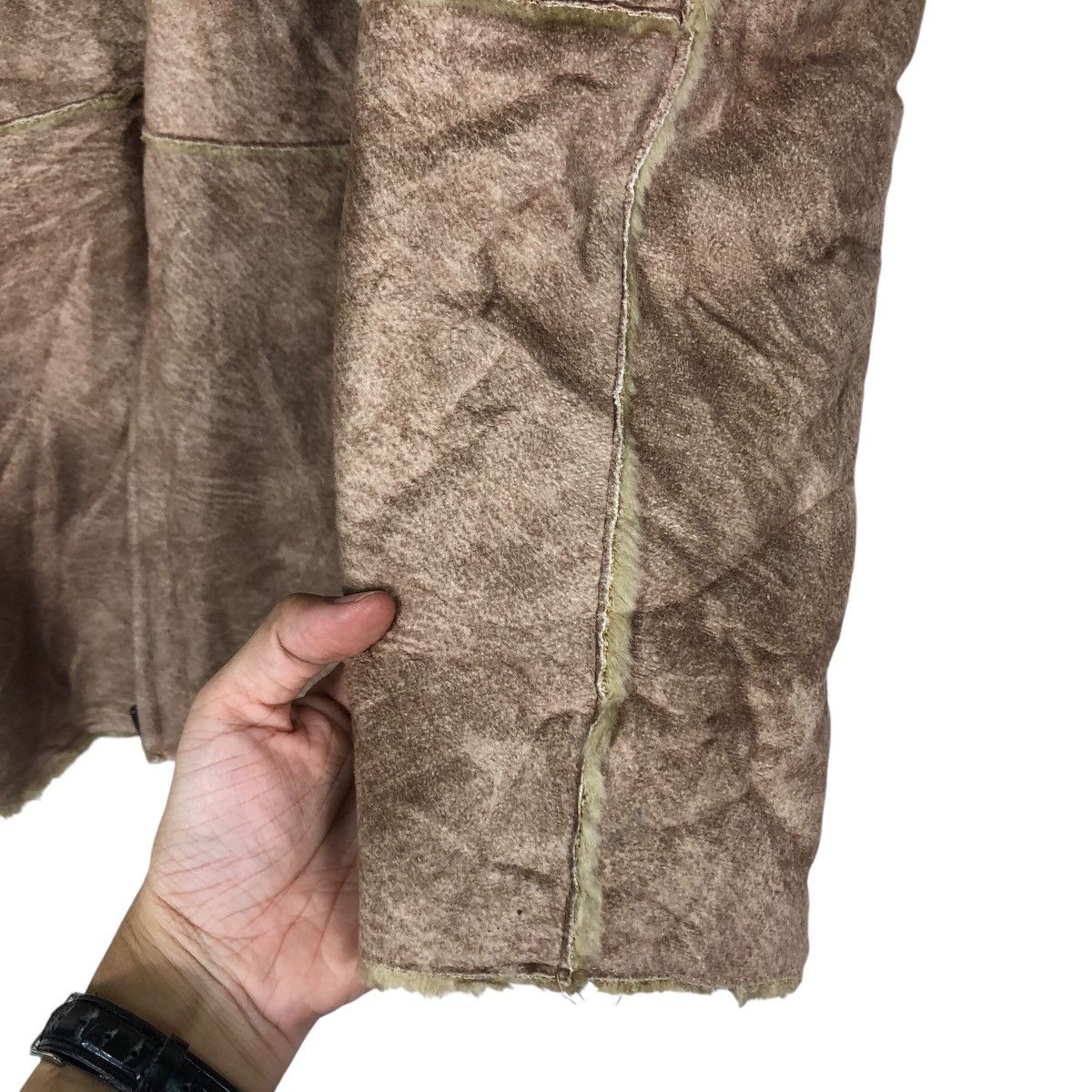 Japanese Brand 📌Vintage Leather Jacket Villand Mink Fur Shearling Blanket Size US L / EU 52-54 / 3 - 16 Thumbnail