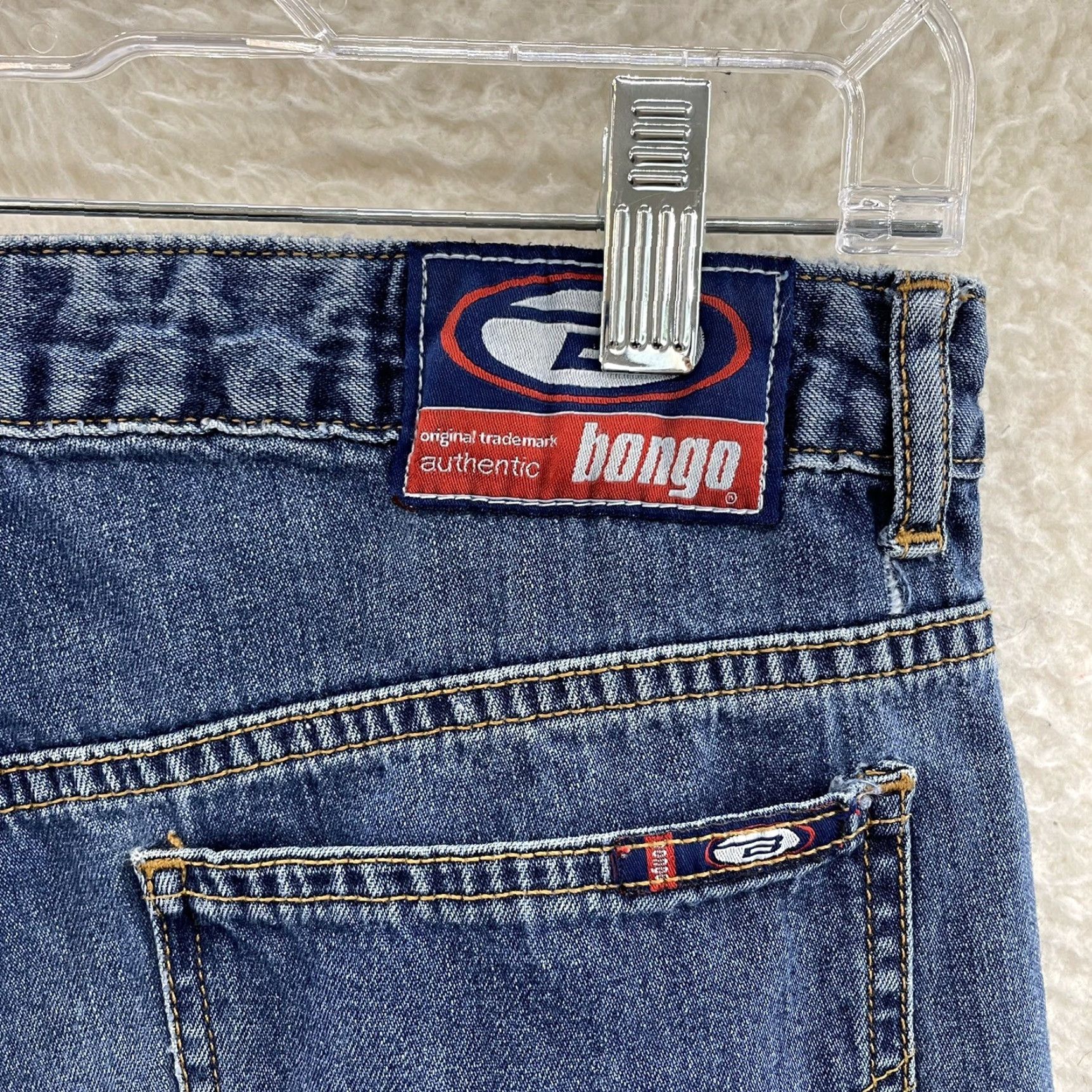 Vintage VINTAGE Bongo Bell Bottom Jeans 8 Mid Rise Blue Cotton 70s Look Womens 8/10 28/29 Size 30" / US 8 / IT 44 - 3 Thumbnail