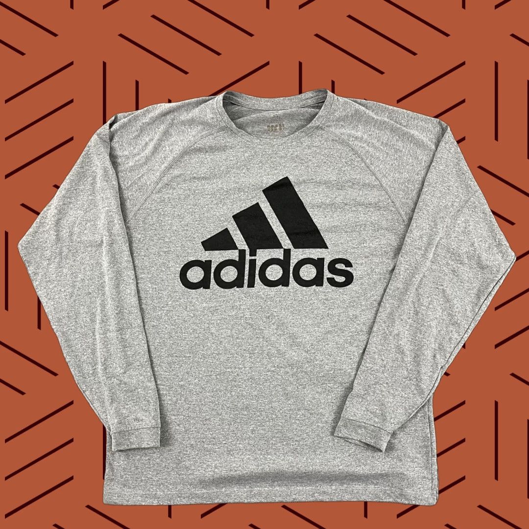 Adidas ADIDAS Shirt Mens Medium Gray Long Sleeve Graphic Running Athletic Workout Gym Size US M / EU 48-50 / 2 - 1 Thumbnail