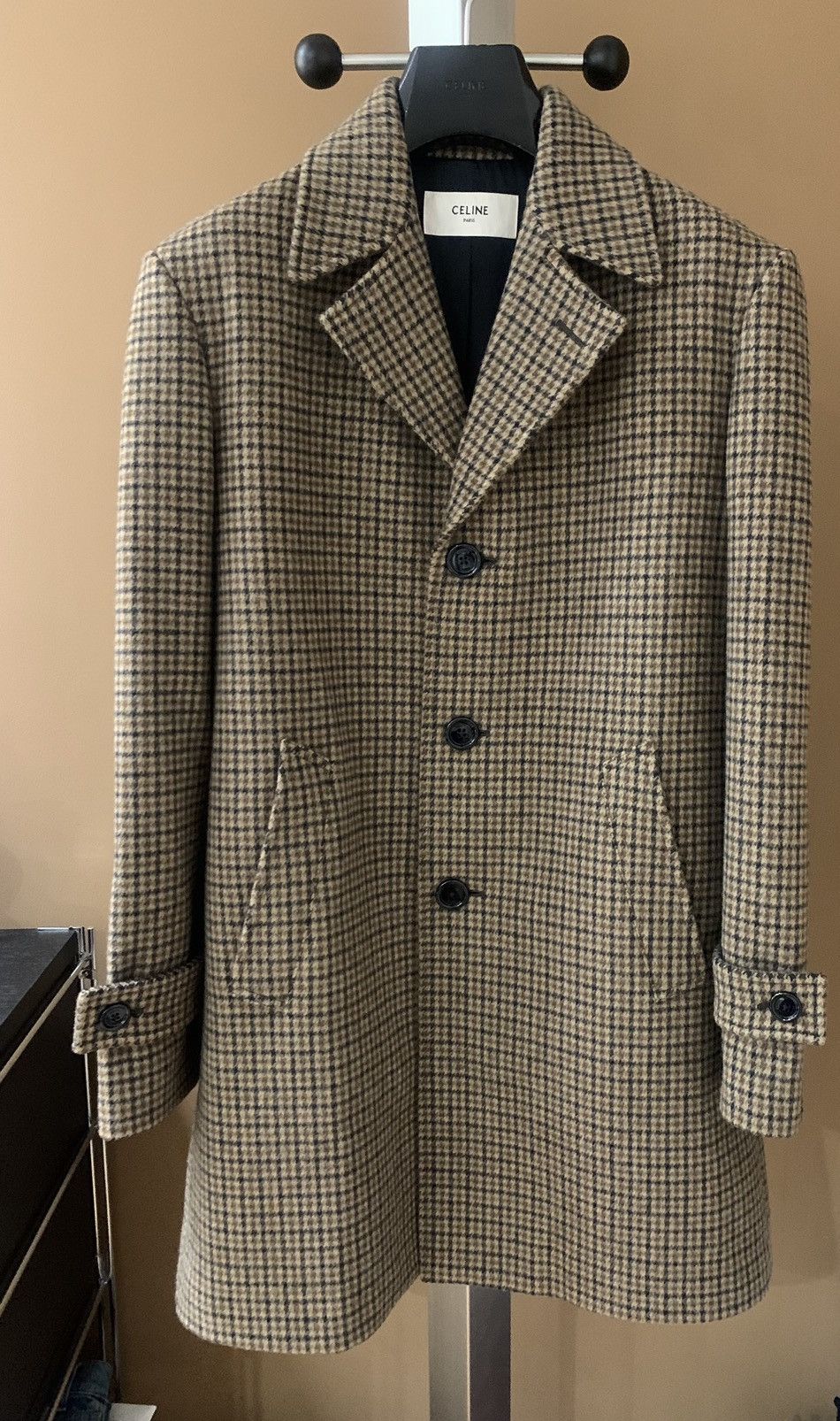 Celine Celine 2019FW Houndstooth Mac coat Size US M / EU 48-50 / 2 - 1 Thumbnail