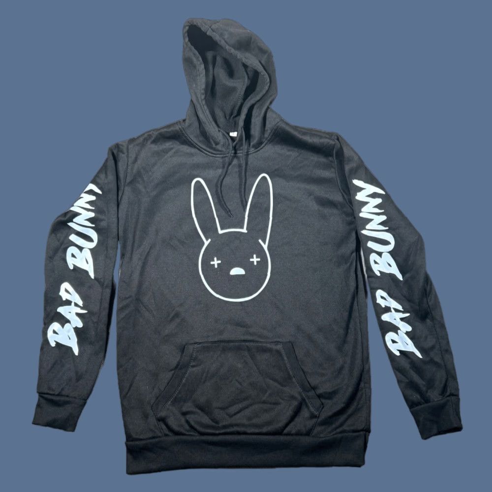 Vintage Bad Bunny Black Long Sleeve Hoodie Medium Size US M / EU 48-50 / 2 - 1 Thumbnail
