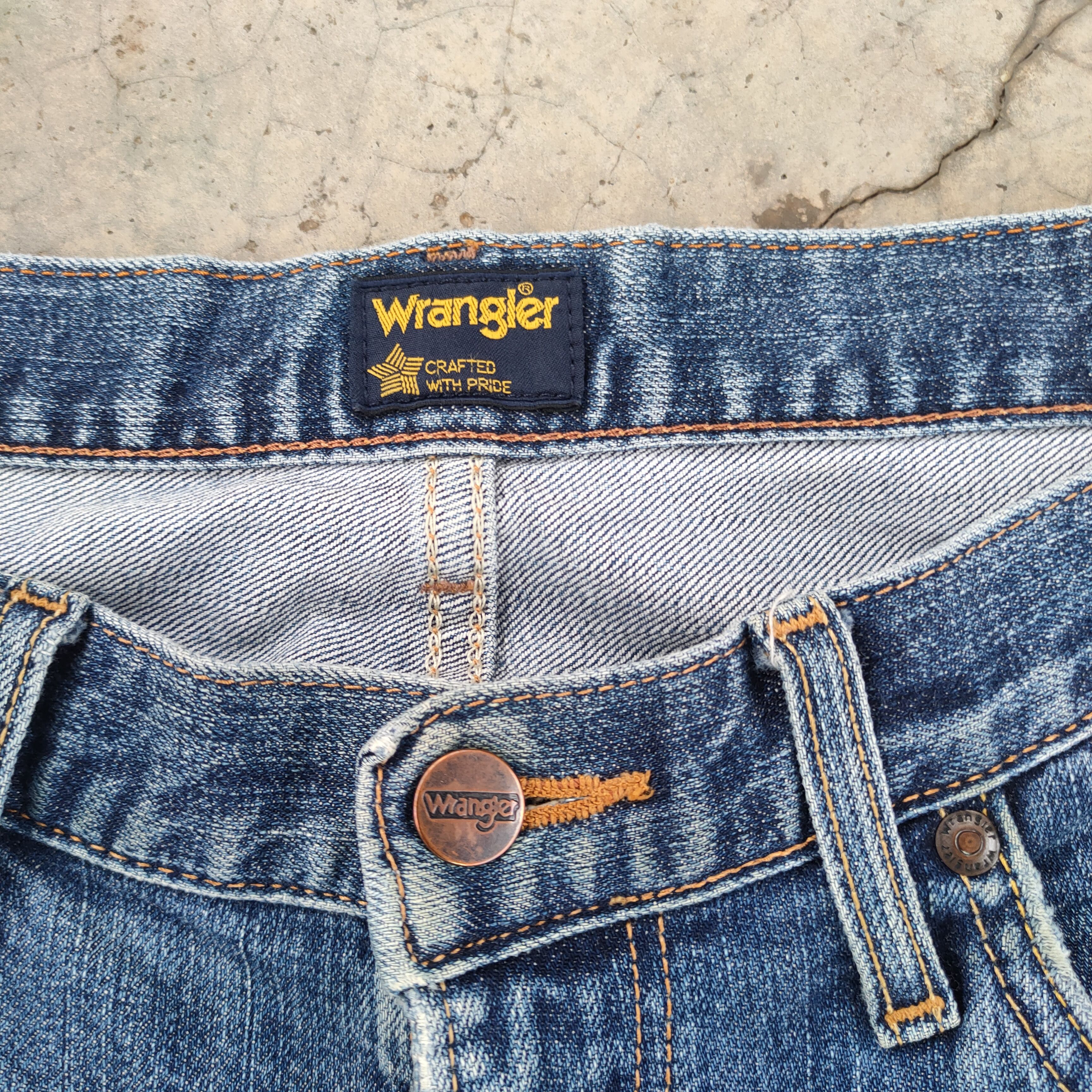 Wrangler W34 VINTAGE WRANGLER FADED MUDWASHER RIPPED DENIM JEAN PANTS Size US 34 / EU 50 - 5 Thumbnail