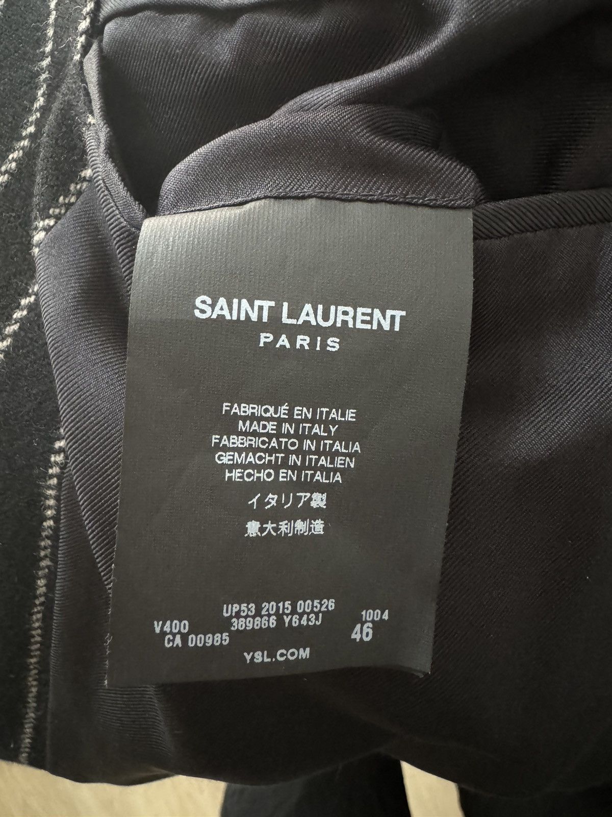 Hedi Slimane × Saint Laurent Paris FW15 Runway Chalk Stripe Jacket 46 Size 46R - 8 Thumbnail