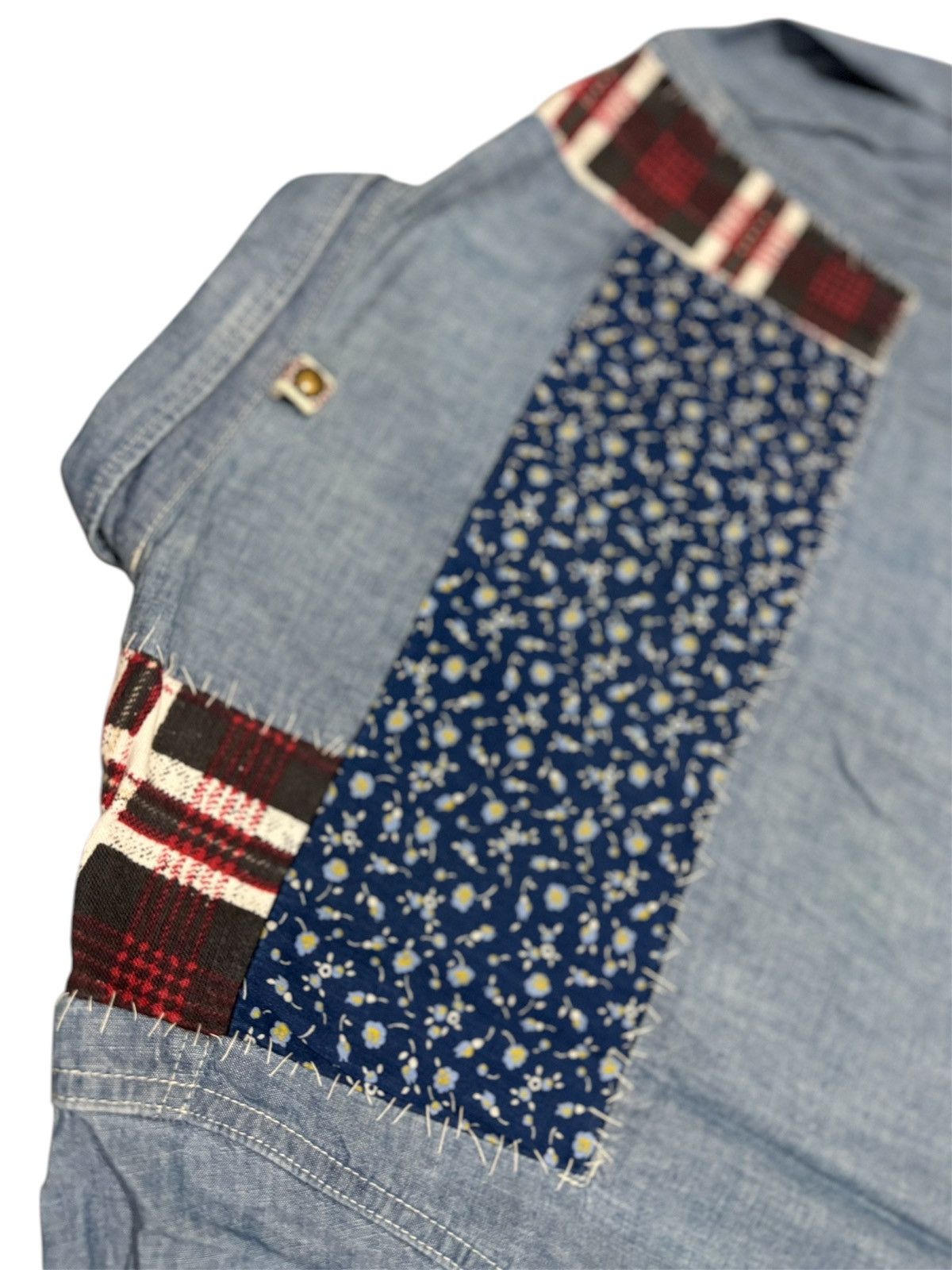 Japanese Brand × Visvim Visvim Sashiko Chambray Shirt Size US XL / EU 56 / 4 - 3 Thumbnail