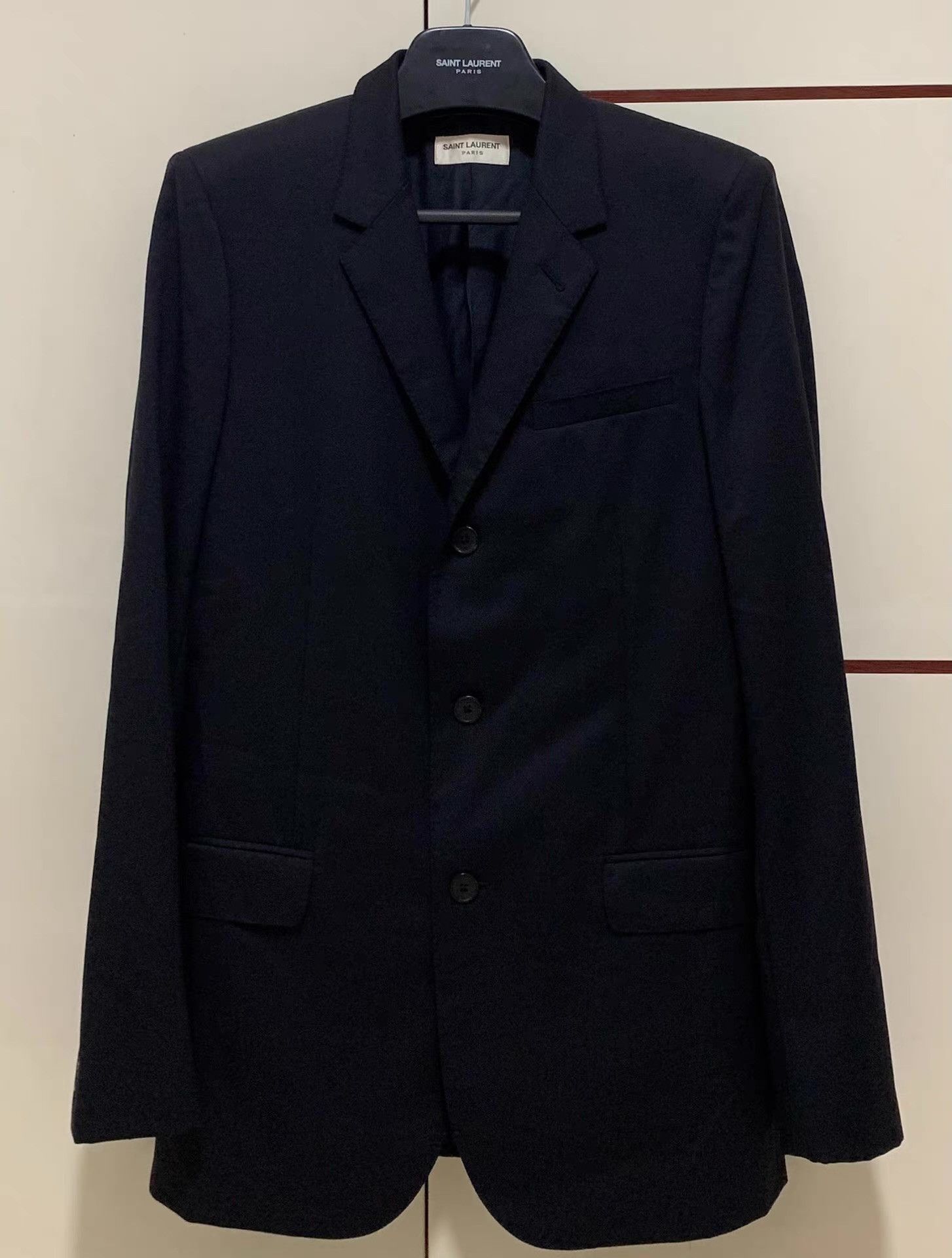 Saint Laurent Paris Black Single-Breasted Blazer with Notched Lapel Size US M / EU 48-50 / 2 - 1 Thumbnail