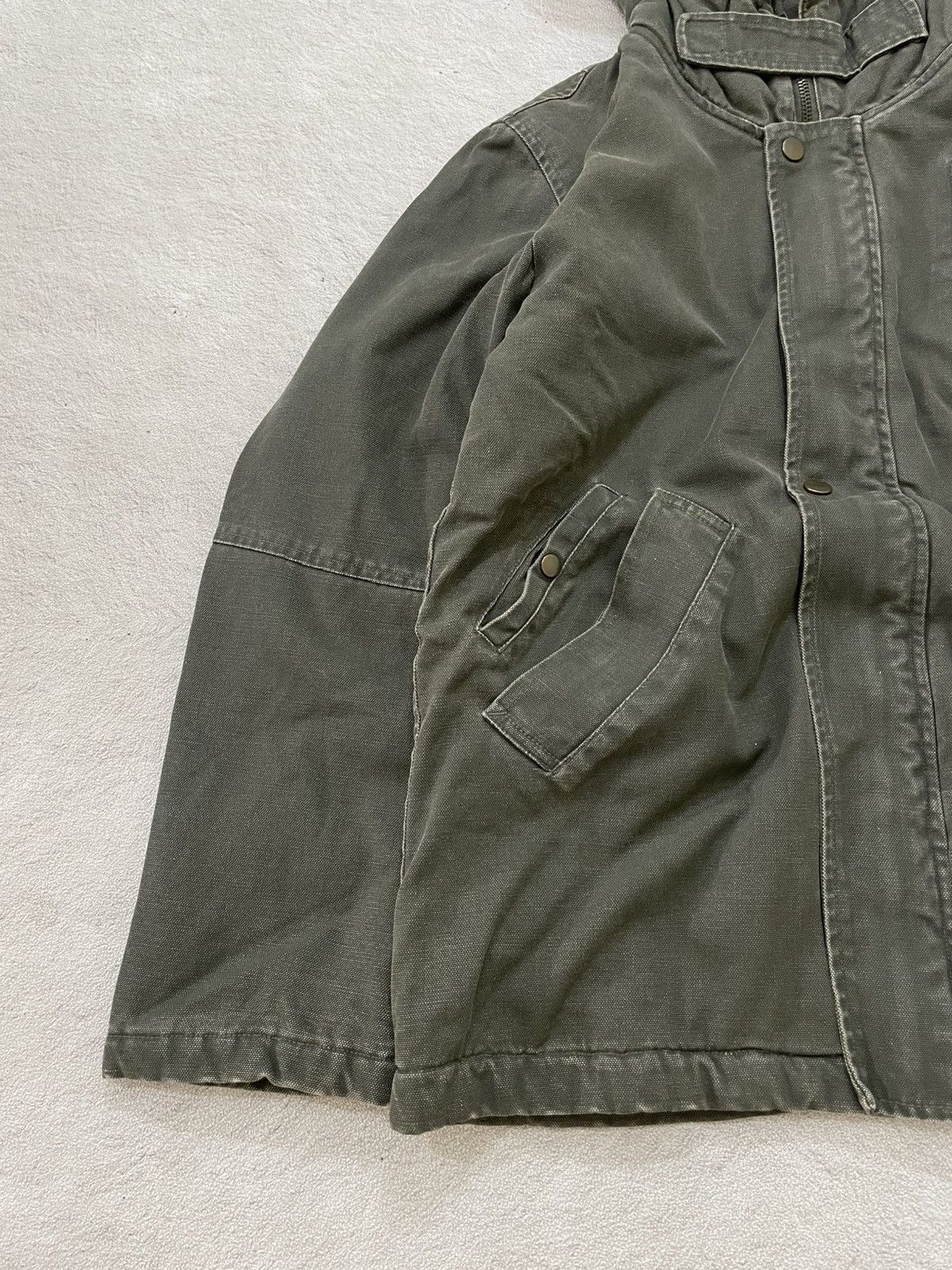 Japanese Brand Vintage Military Style Hooded Parka Olive Green Fleece Lined Size US L / EU 52-54 / 3 - 3 Thumbnail