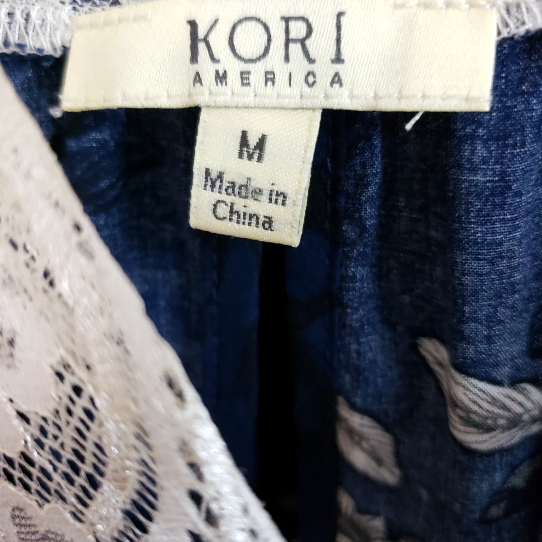 Vintage Kori America Womens Dress Medium Blue Floral Lace Trim Sleeveless A-Line Mini Casual Pullover Short Dress Length 33.5" 20" Bust Measurements Womens Size M / US 6-8 / IT 42-44 - 6 Thumbnail