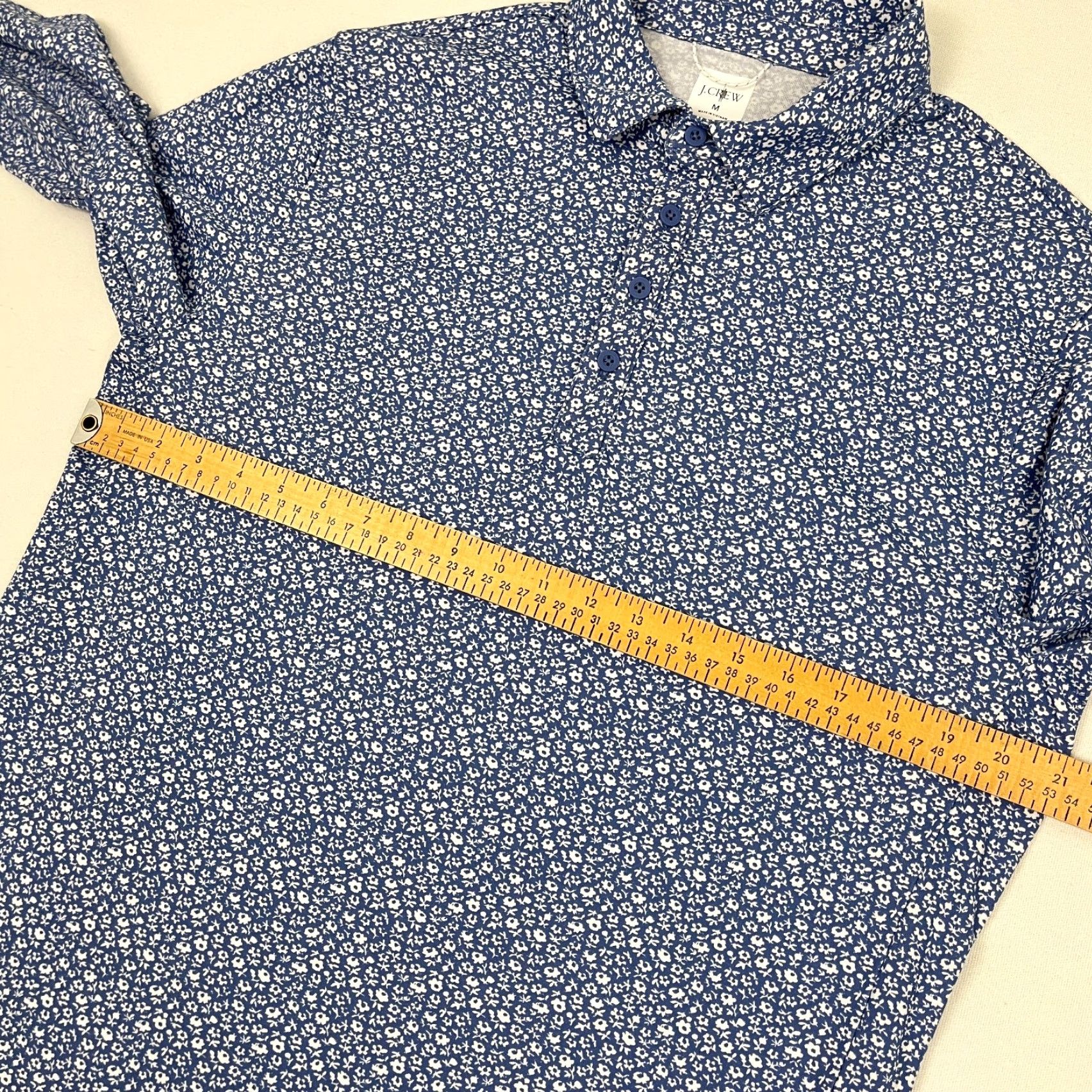 J.Crew J. Crew Oarsman Polo Shirt Mens M Blue White Floral Spring Field Stretch BZ030 Polo Shirt Mens Blue Floral Spring Field Stretch BZ030 Size US M / EU 48-50 / 2 - 6 Thumbnail
