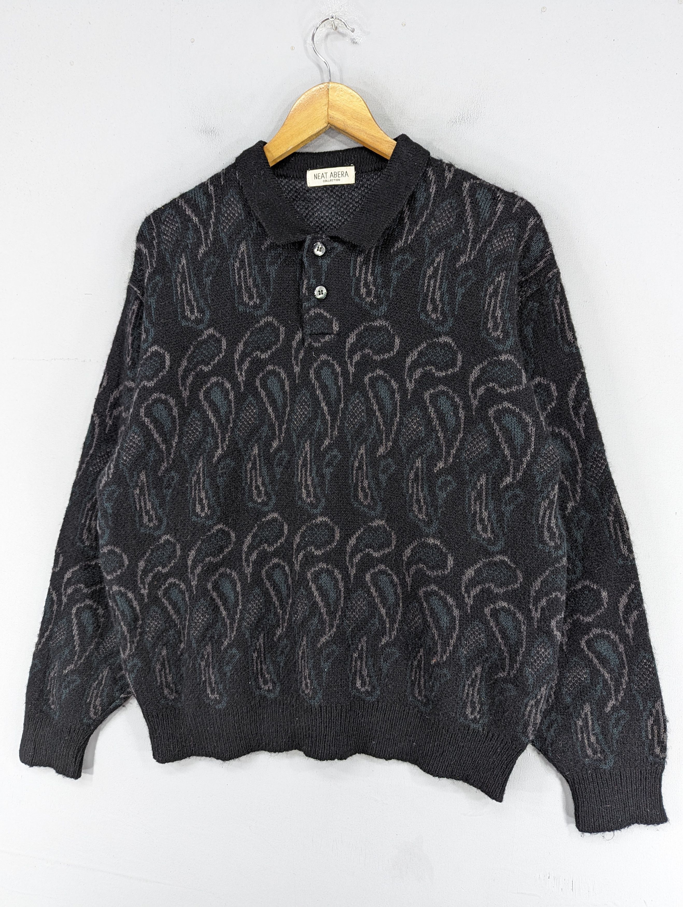 Vintage Japanese Brand Wool Knit Paisley Style Sweatshirt Size US M / EU 48-50 / 2 - 2 Thumbnail
