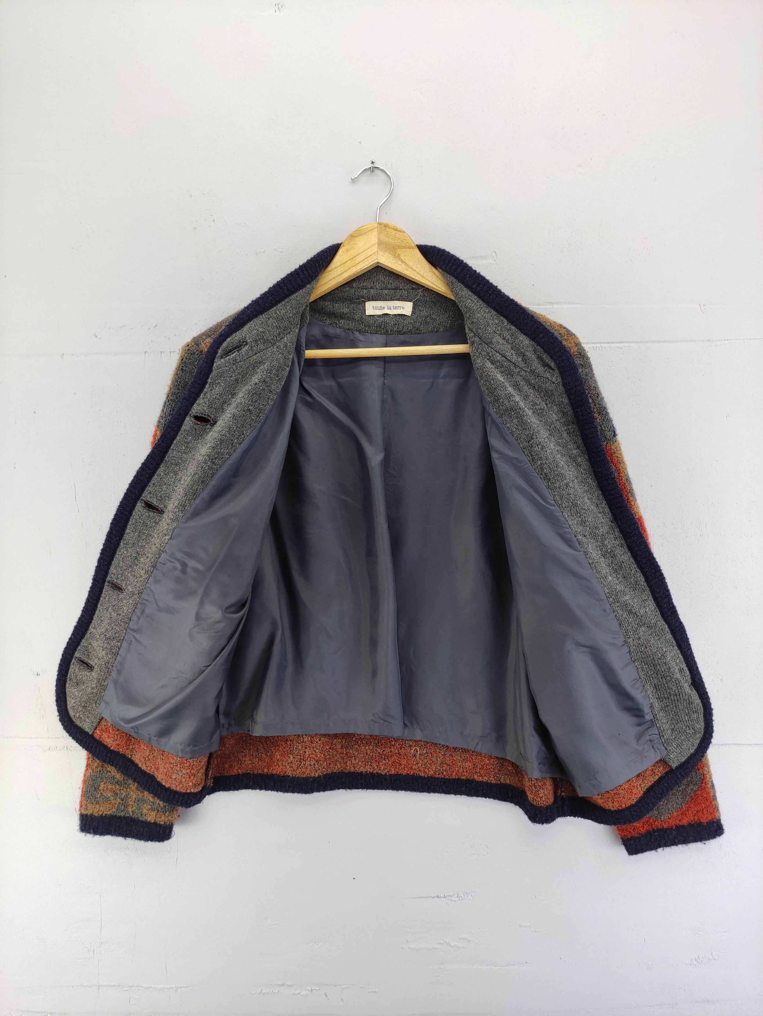 Vintage Vintage Toute La Terre Wool Cardigan Jacket Size M / US 6-8 / IT 42-44 - 4 Thumbnail