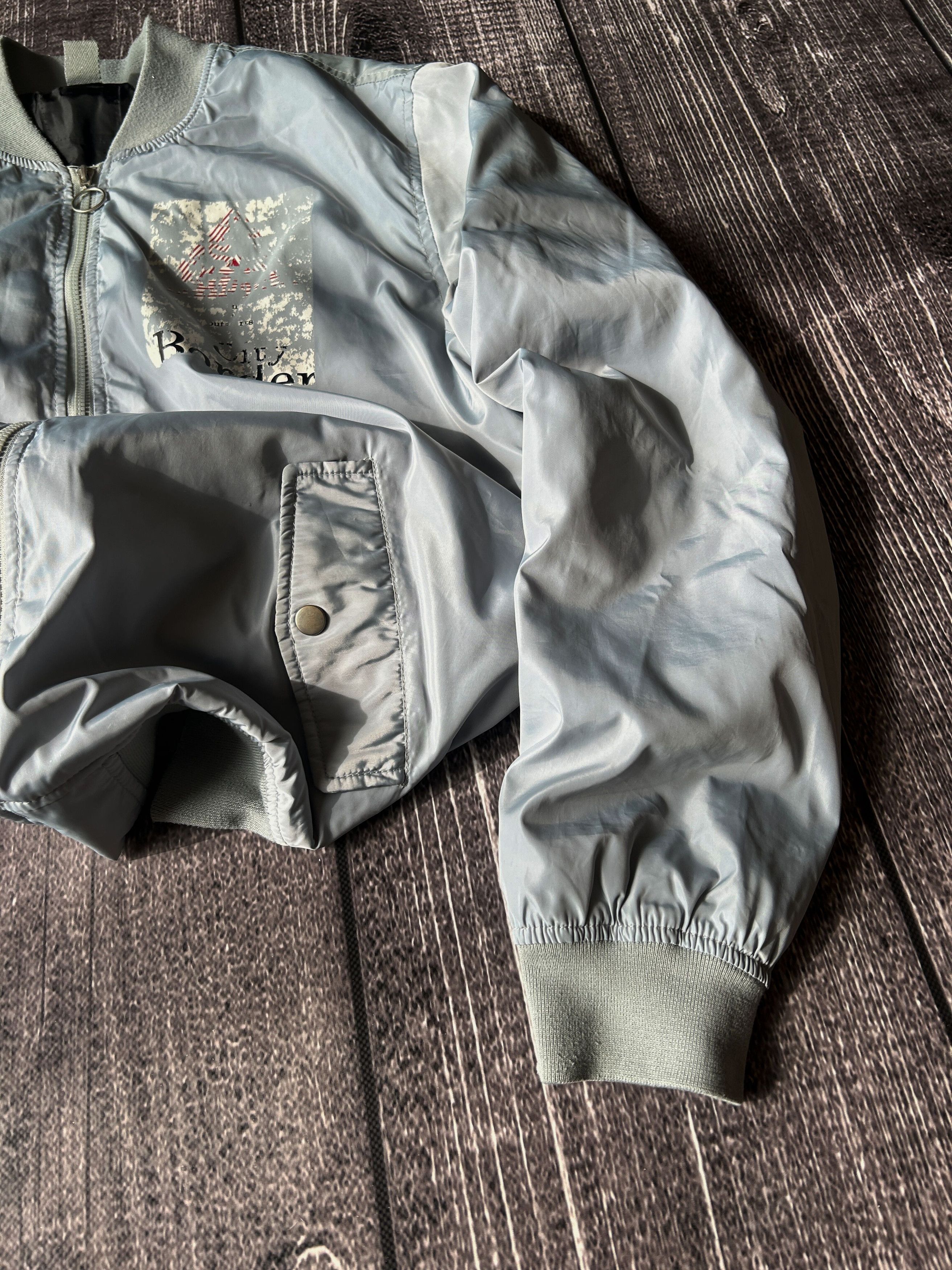 Japanese Brand Light Gray Bomber Jacket Minimal Zip Up Streetwear Outerwear Size US L / EU 52-54 / 3 - 5 Thumbnail