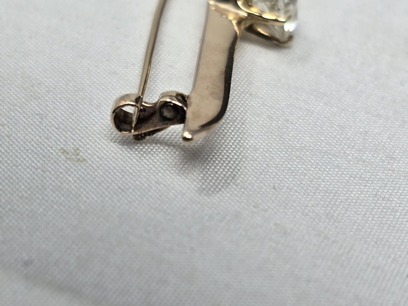 Antique Rivet ​Antique 14k Gold ~0.83ct Old European Diamond Bar Pin 2g Size ONE SIZE - 7 Thumbnail