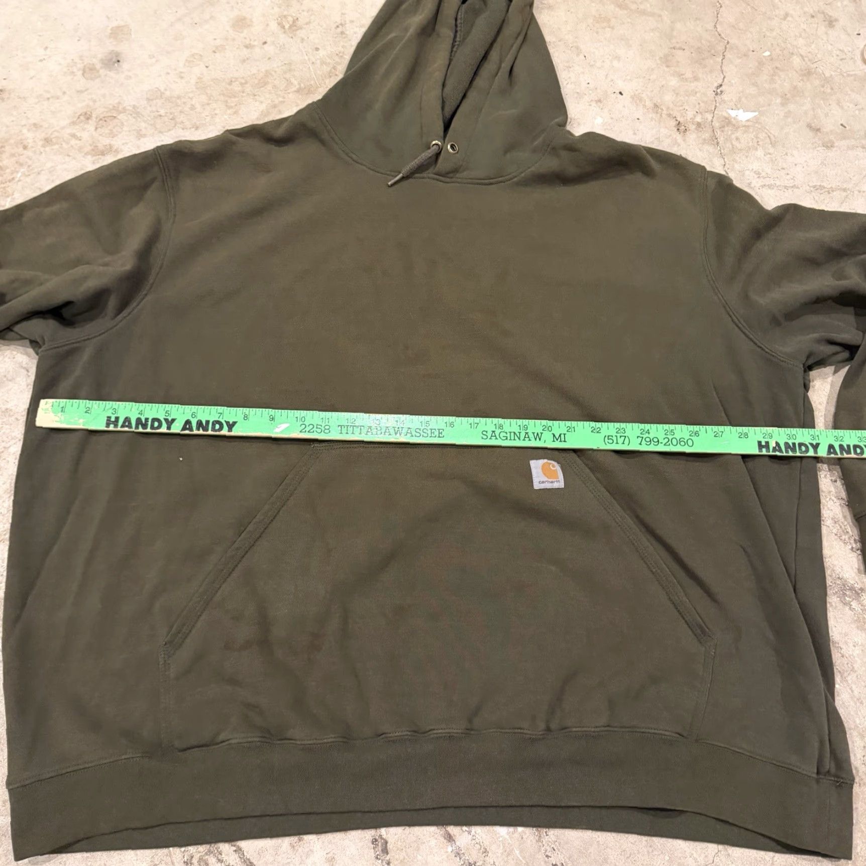 Carhartt Carhartt Mens Hoodie Sweatshirt 4XL Olive Green Original Fit Spellout Hooded Graphic Print Pockets Size US XXL / EU 58 / 5 - 5 Thumbnail