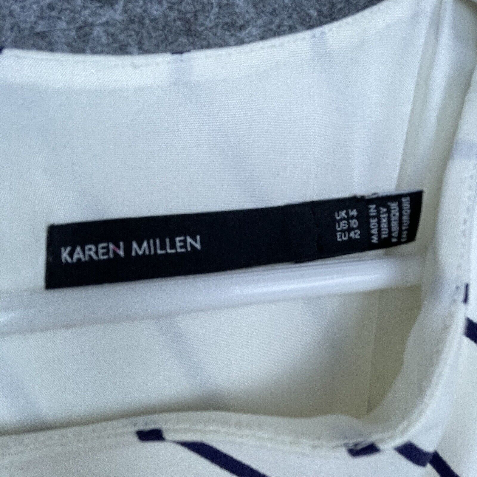 Karen Millen Karen Millen Dress Womens 10 White Navy Striped Nautical Size L / US 10 / IT 46 - 5 Thumbnail