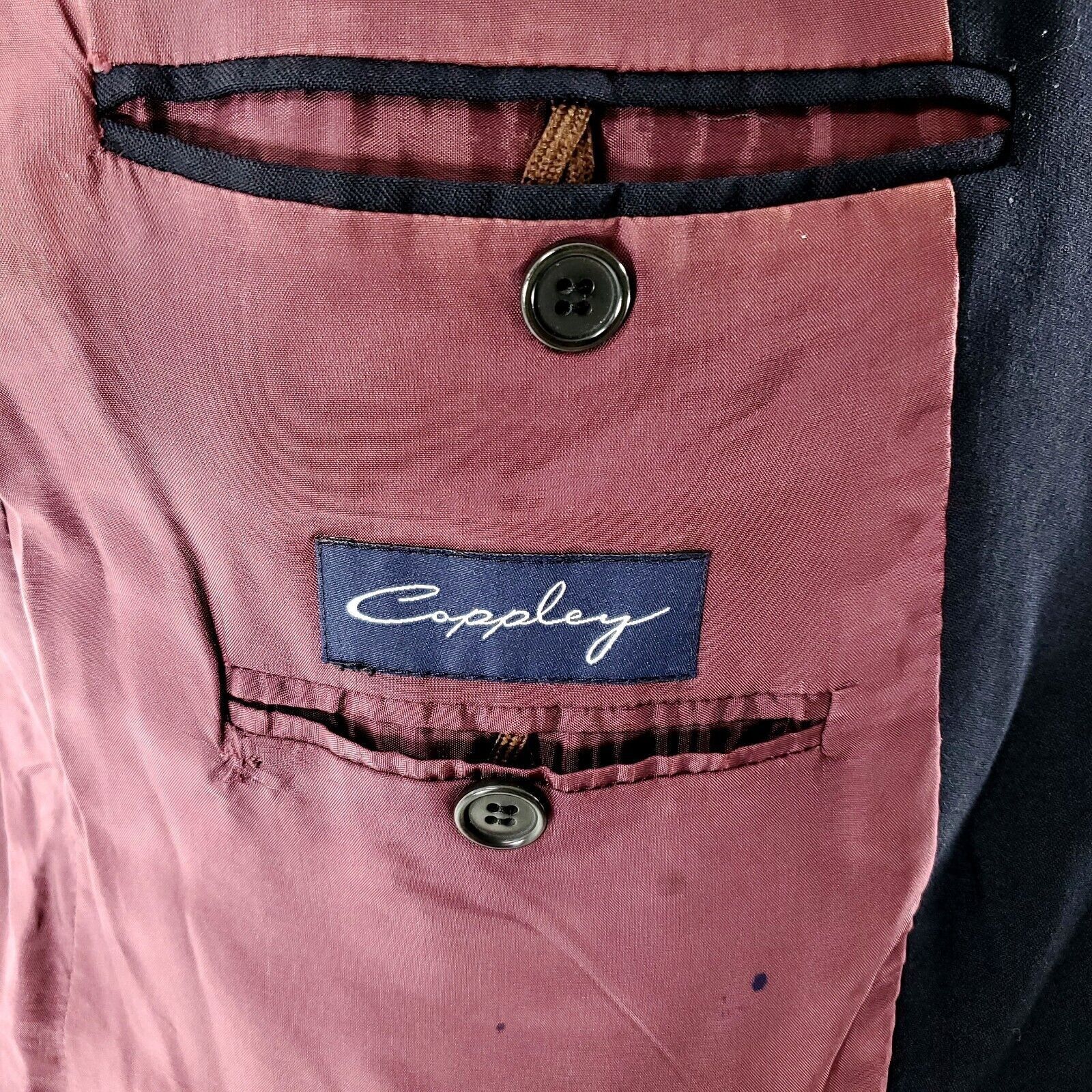 Coppley DAMAGED Coppley Wool 2 Gold Button Blazer 42L Blue Tagged 46 Size 42L - 10 Thumbnail