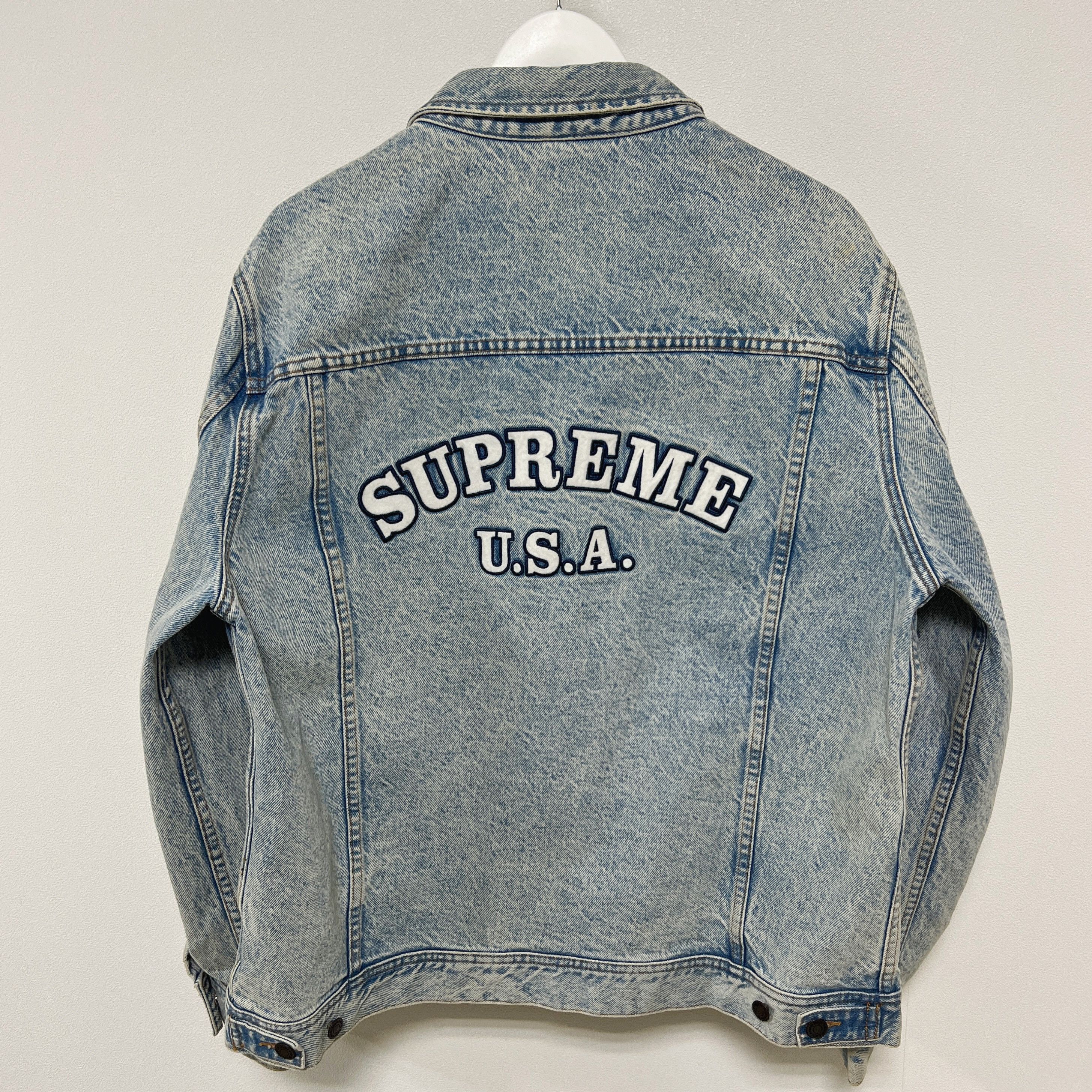 Supreme Supreme SS16 Denim Trucker Jacket Washed Blue Size US XL / EU 56 / 4 - 2 Thumbnail