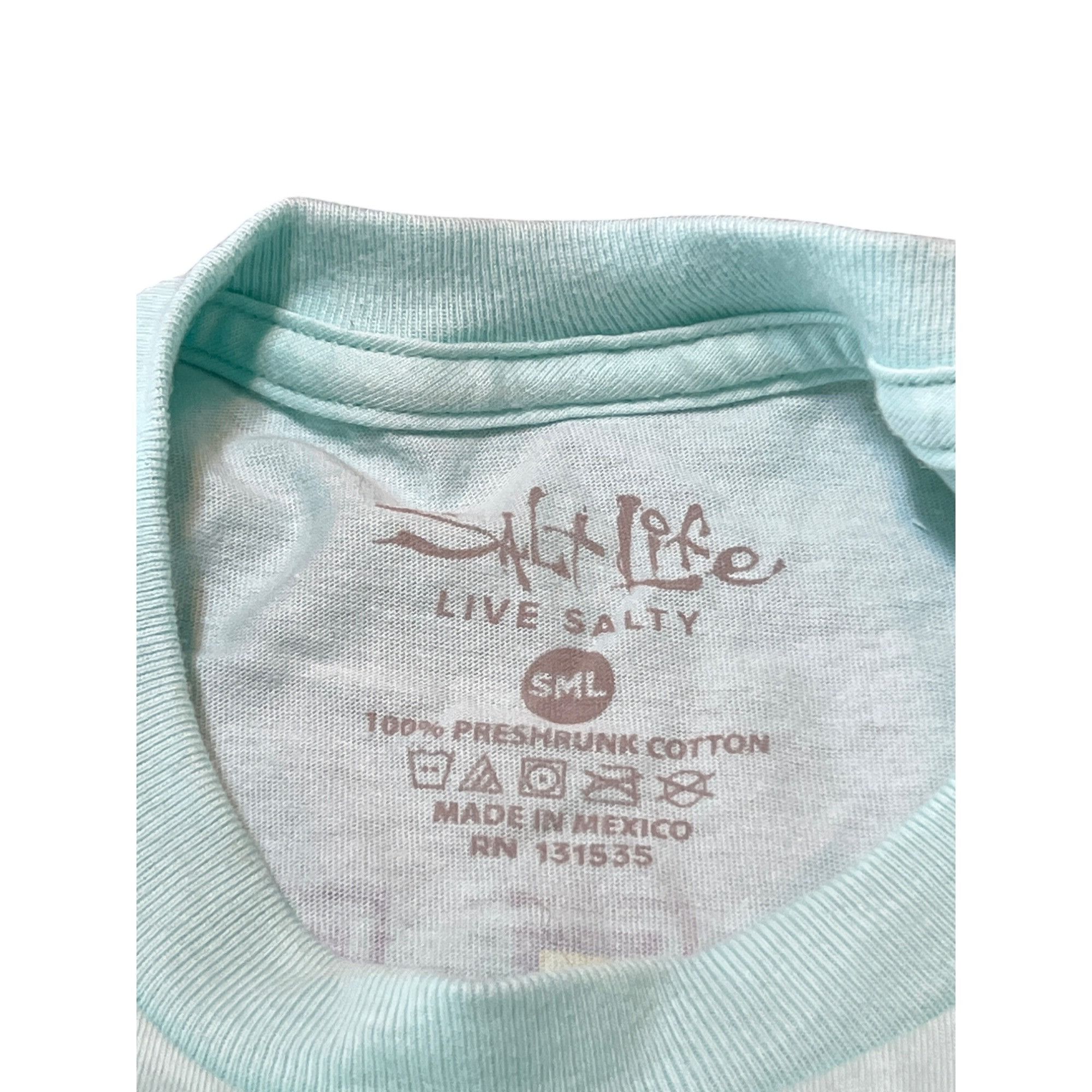 Other Salt Life Salty State Of Mind T Shirt Light Blue Green Cotto Size US S / EU 44-46 / 1 - 4 Thumbnail