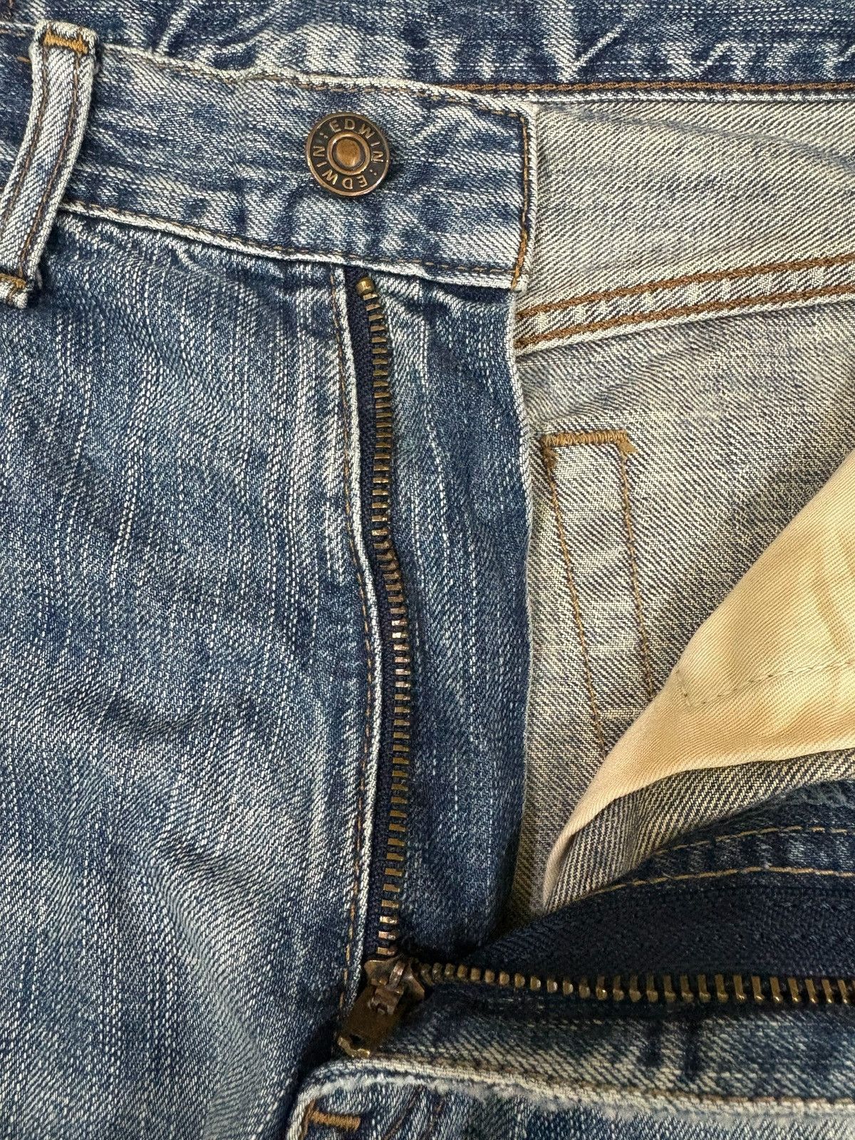 Edwin Vintage Japanese Edwin 503 Rebel Distressed Flare Jeans Size US 30 / EU 46 - 9 Thumbnail