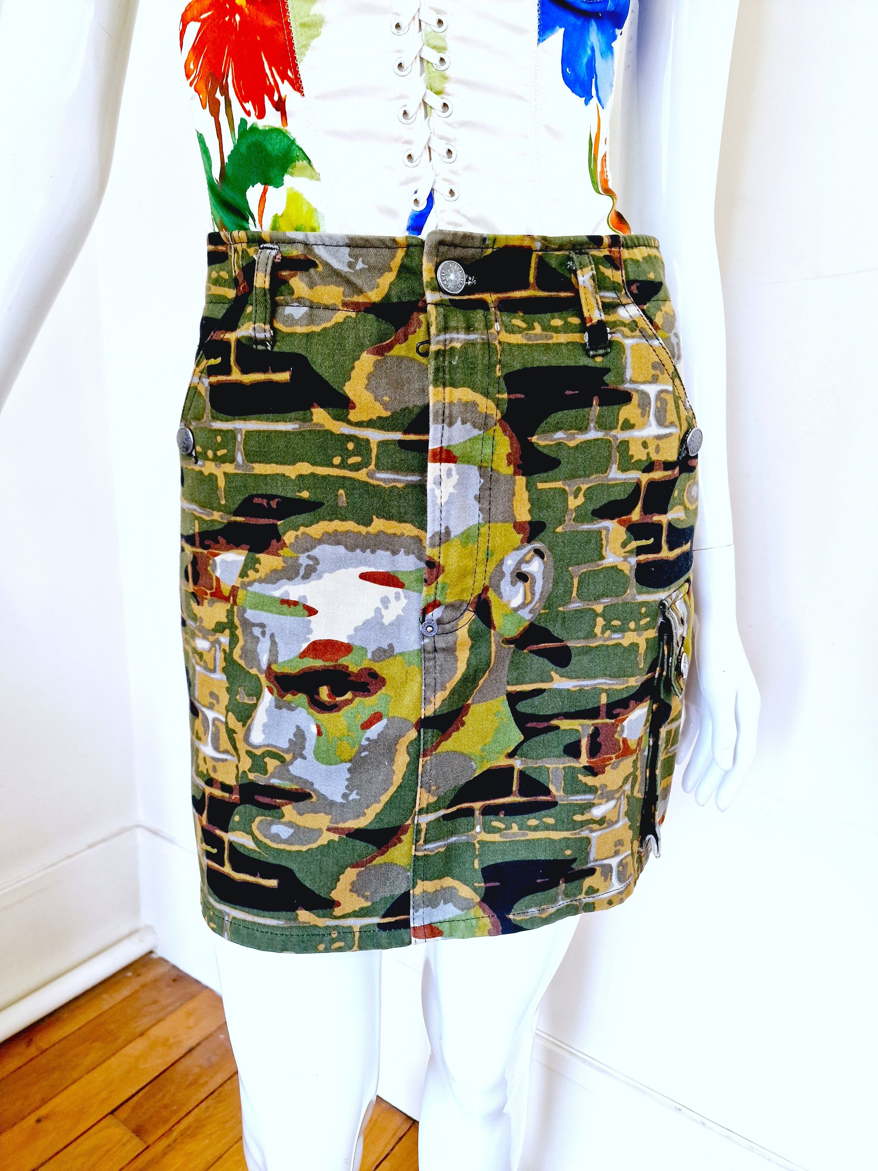 Jean Paul Gaultier Jean Paul Gaultier Fight Racism Brick 1997 F/W Punk Skirt Size 27" / US 4 / IT 40 - 12 Thumbnail