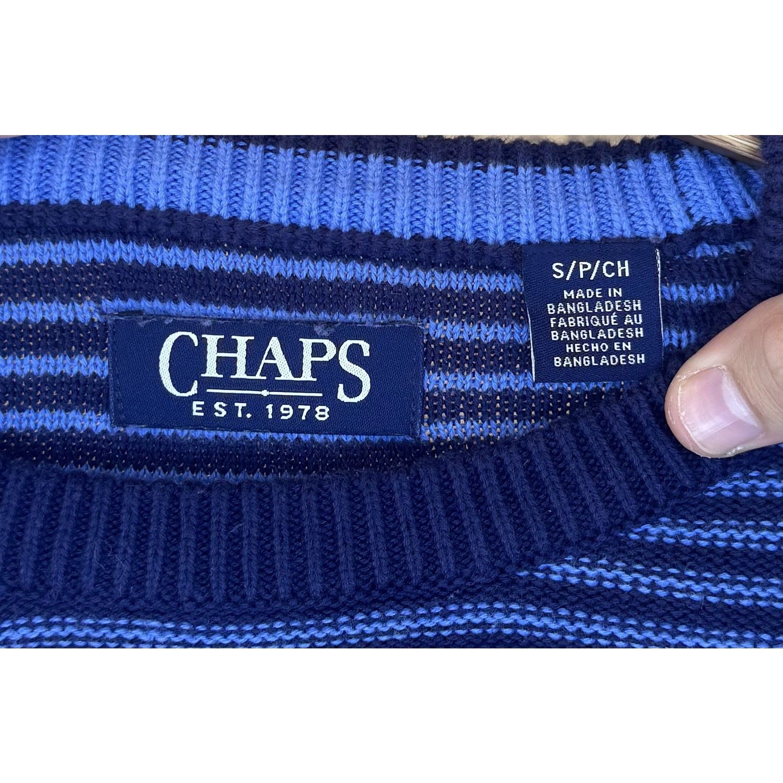 Chaps Chaps Sweater Striped Crewneck Pullover Classic Knit Size US S / EU 44-46 / 1 - 3 Thumbnail