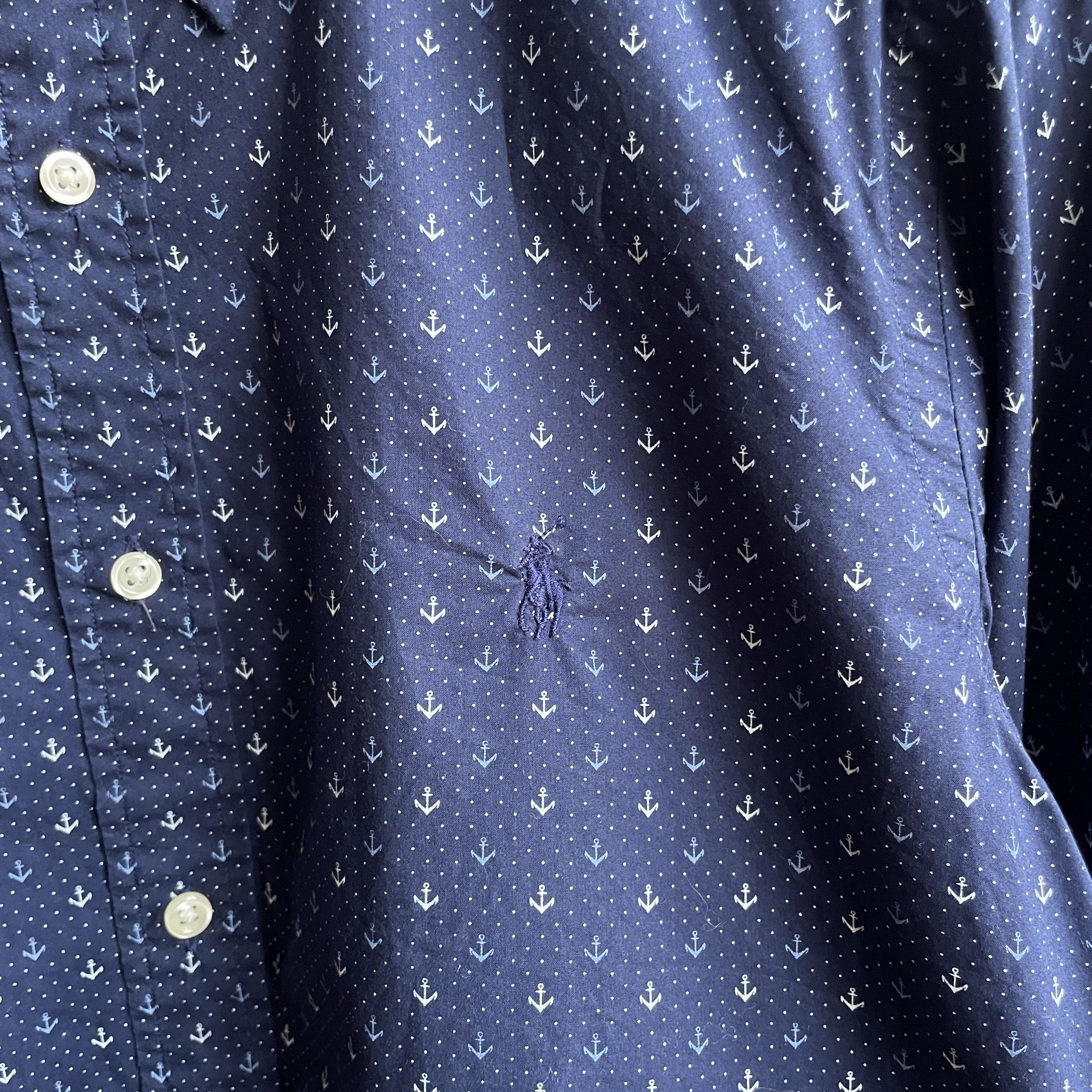 Polo Ralph Lauren Polo Ralph Lauren Anchors Pattern Slim Fit Shirt Size M Size US M / EU 48-50 / 2 - 5 Thumbnail