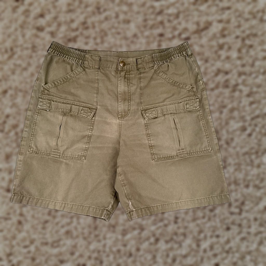Vintage Cabela's Cargo Shorts Men 38 Beige 100% Cotton Duck Canvas Hiking Camping 38x9 Regular Inseam Beige Logo Pockets Mens Size US 38 / EU 54 - 1 Thumbnail