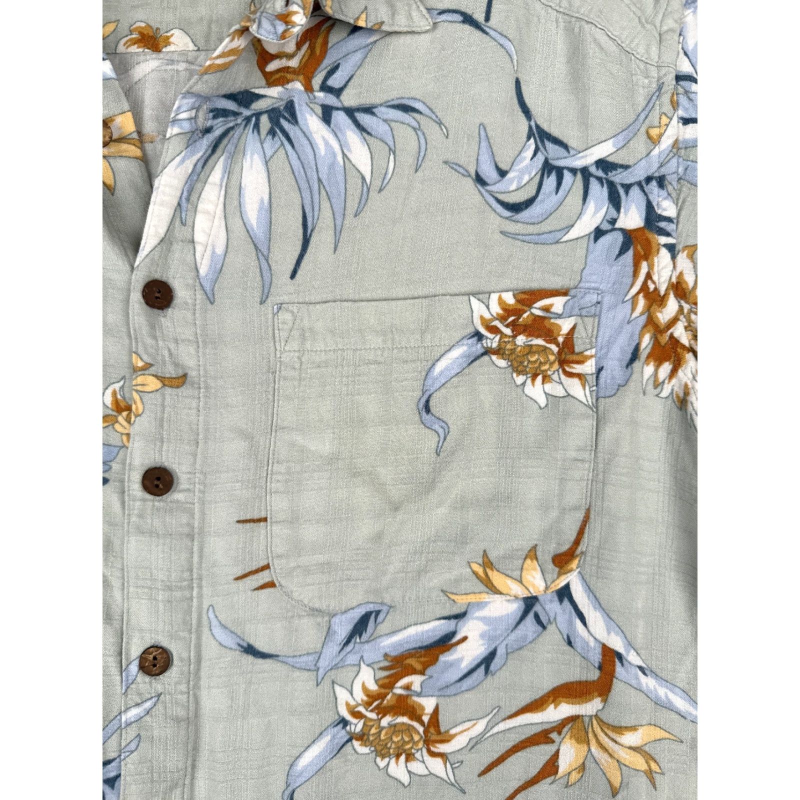 Paradise Basic Options Shirt Adult Medium Blue Floral Hawaiian Short Sleeve Button-Up Collared Mens Size US M / EU 48-50 / 2 - 6 Thumbnail
