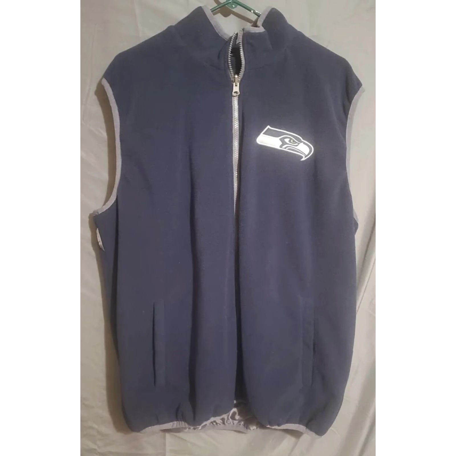 NFL NFL Seattle Seahawks Blue Full Zip Sleeveless Vest Jacket Men XL Size US XXL / EU 58 / 5 - 2 Thumbnail