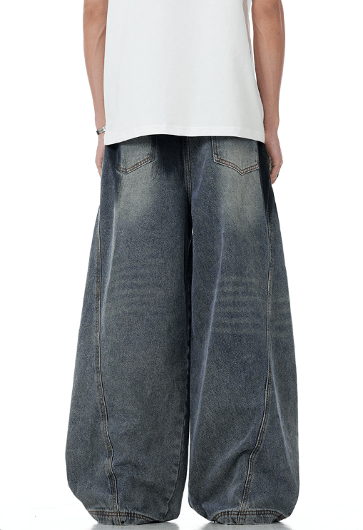 Japanese Brand × Jean American high street ripped loose wide-leg graffiti jeans Size US 32 / EU 48 - 5 Thumbnail