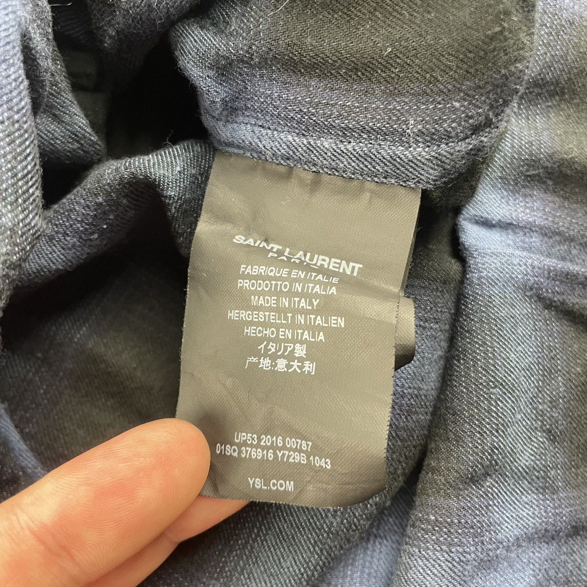 Saint Laurent Paris Saint Laurent Paris Hedi Silmane Blue Shadow Plaid Shirt 40 Size US M / EU 48-50 / 2 - 9 Thumbnail