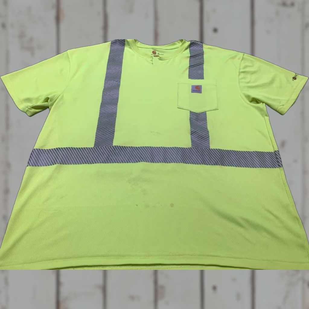 Carhartt VINTAGE Carhartt Mens XL T-Shirt Short Sleeve Crew Neck Emergency Reflective Work Shirt Yellow Size US XL / EU 56 / 4 - 1 Thumbnail