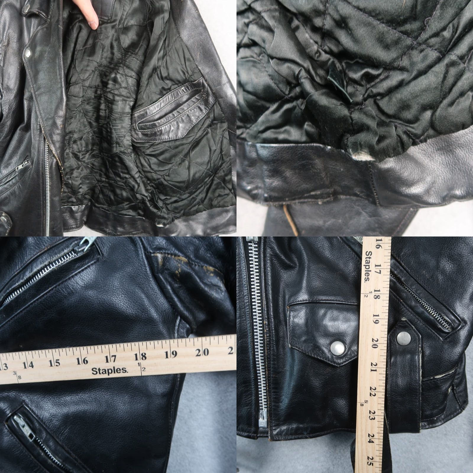Harley Davidson VINTAGE Harley-Davidson Men Jacket 38 Black Leather Biker Zip Pockets Lined Size US XXS / EU 40 - 10 Thumbnail