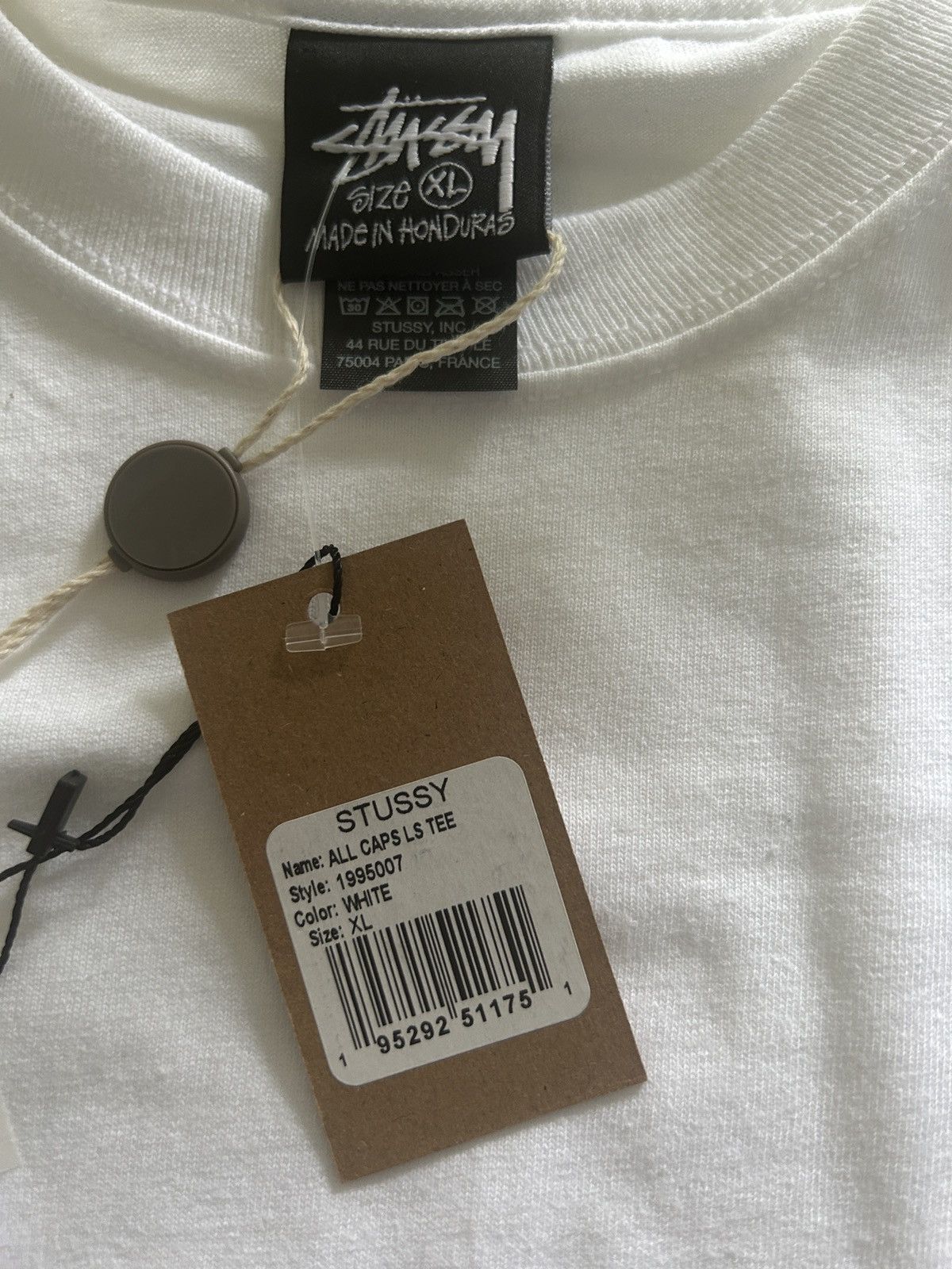 Stussy Stussy all caps long sleeve crewneck streetwear logo white Size US XL / EU 56 / 4 - 3 Thumbnail
