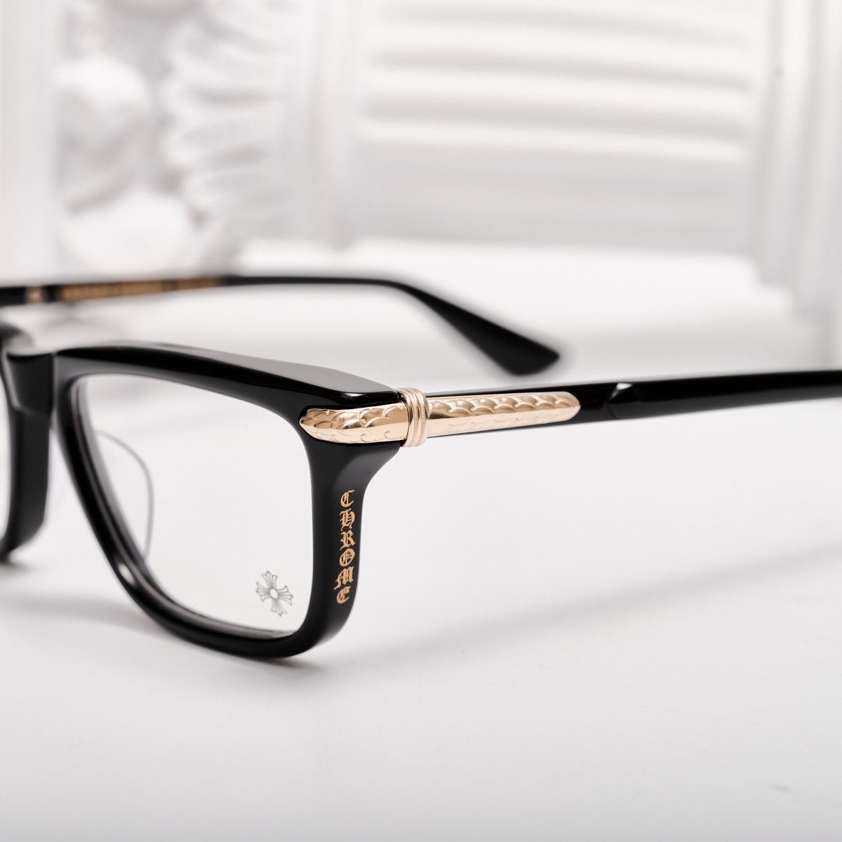 Chrome Hearts CHROME HEARTS LITTLE DINGER BLACK/18KGP GLASSES Size ONE SIZE - 3 Thumbnail